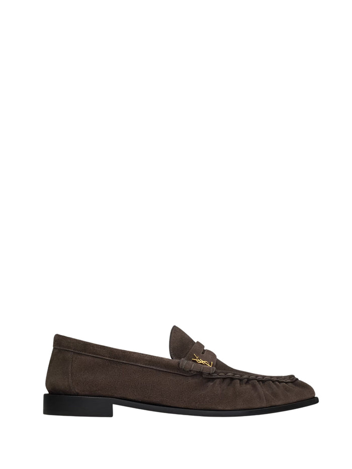 Saint Laurent Flat Shoes Brown Calfskin