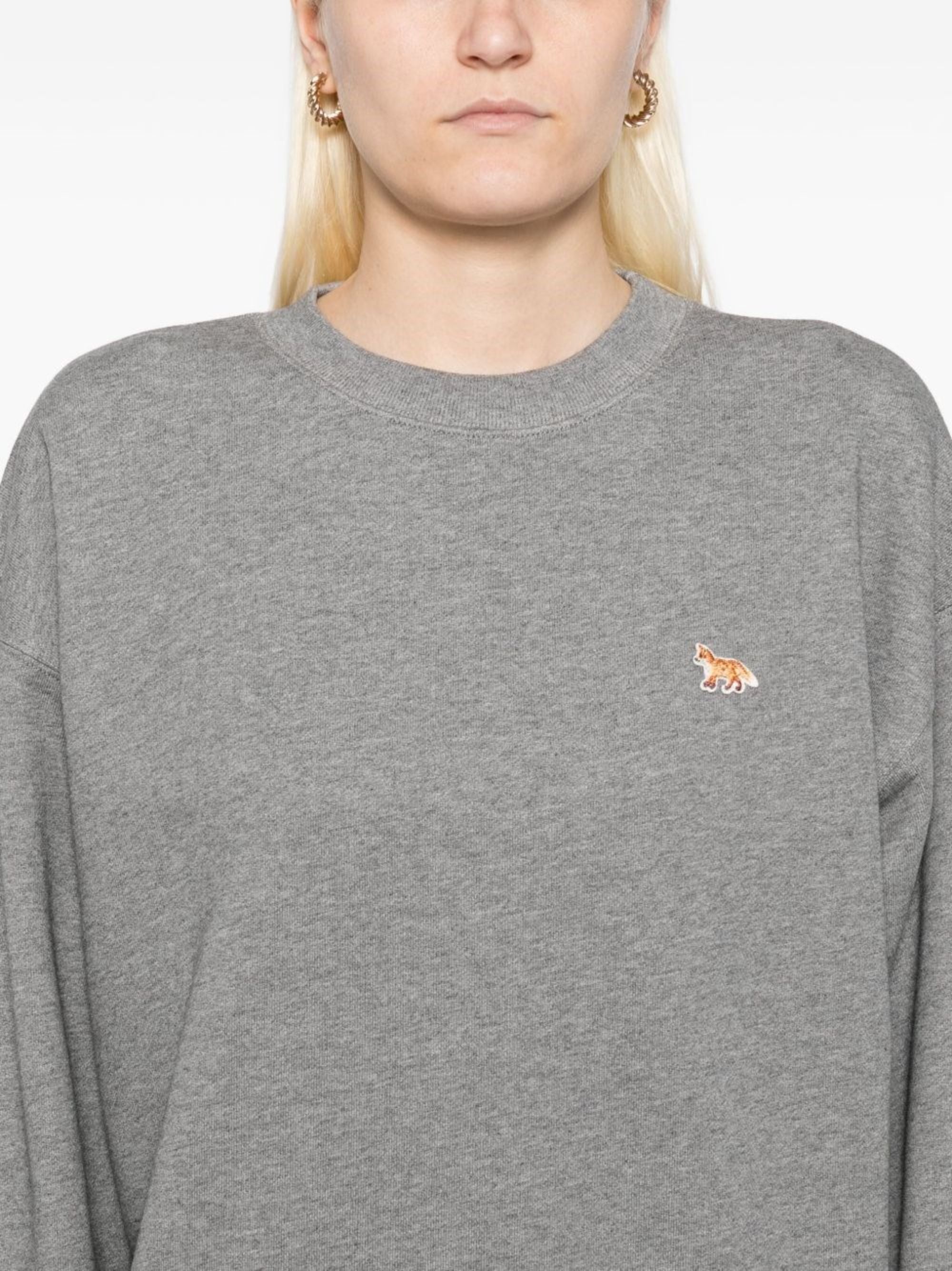 Maison Kitsune Sweaters Grey Cotton