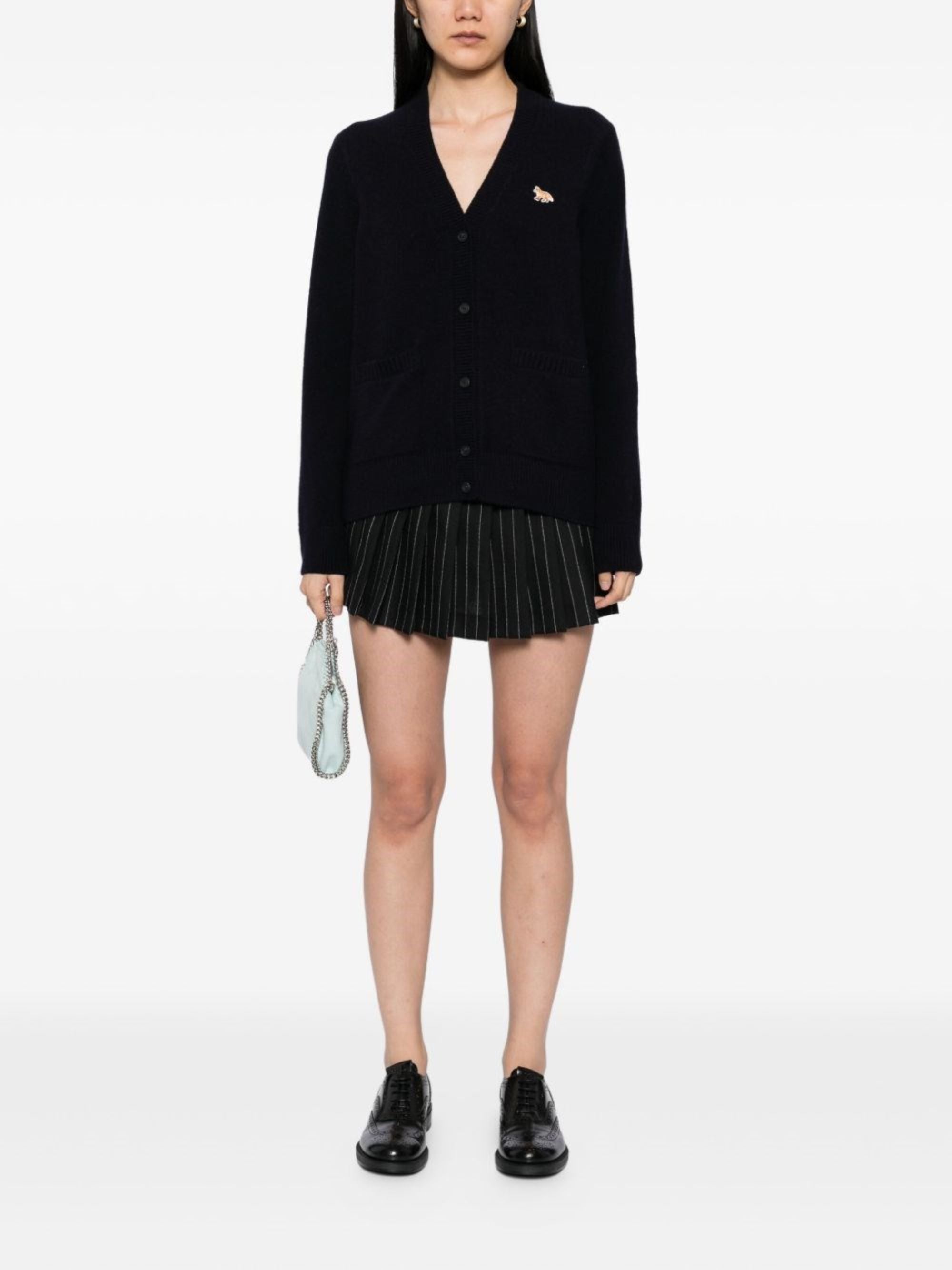 Maison Kitsune Sweaters Blue Lambswool