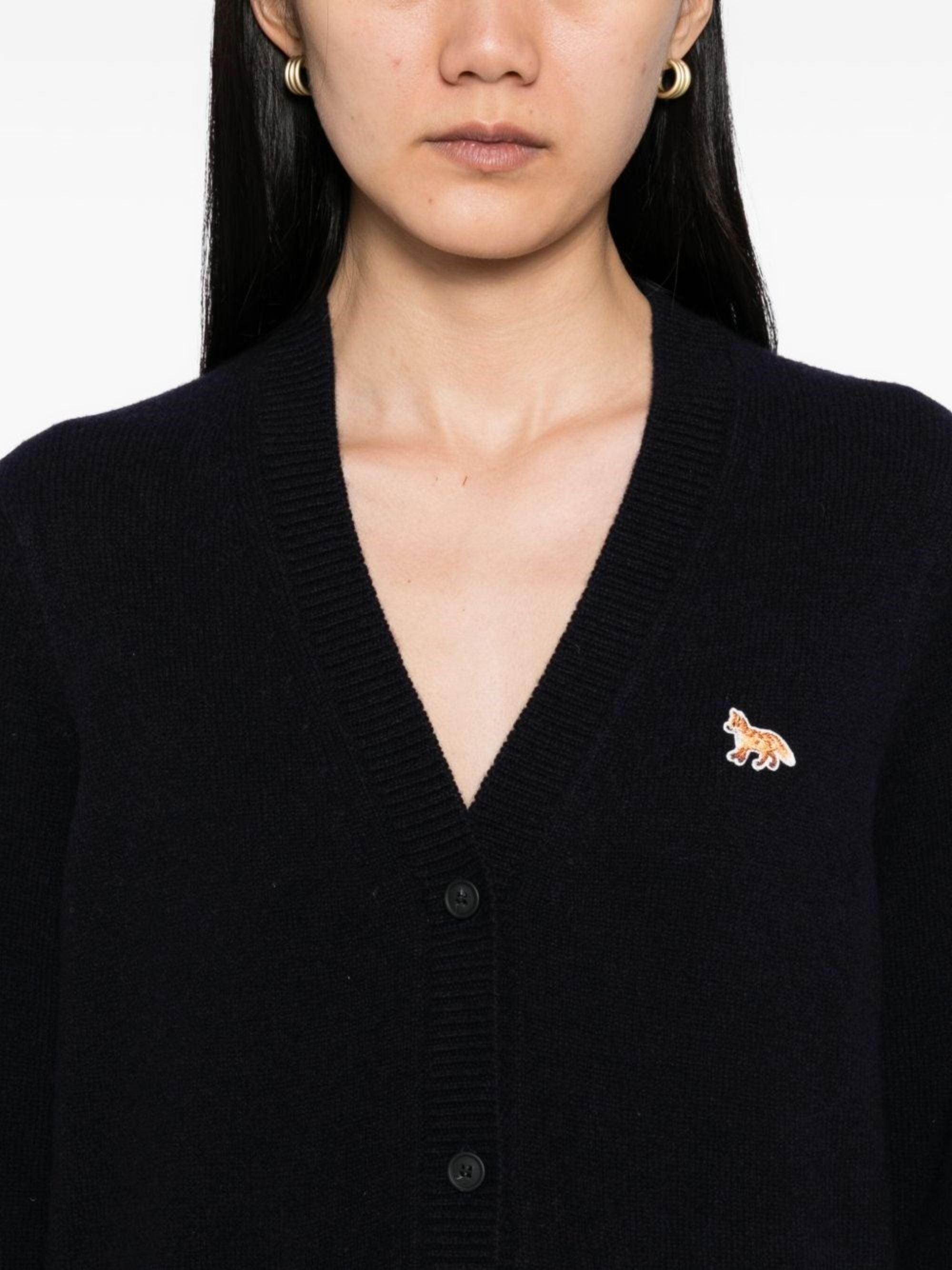 Maison Kitsune Sweaters Blue Lambswool