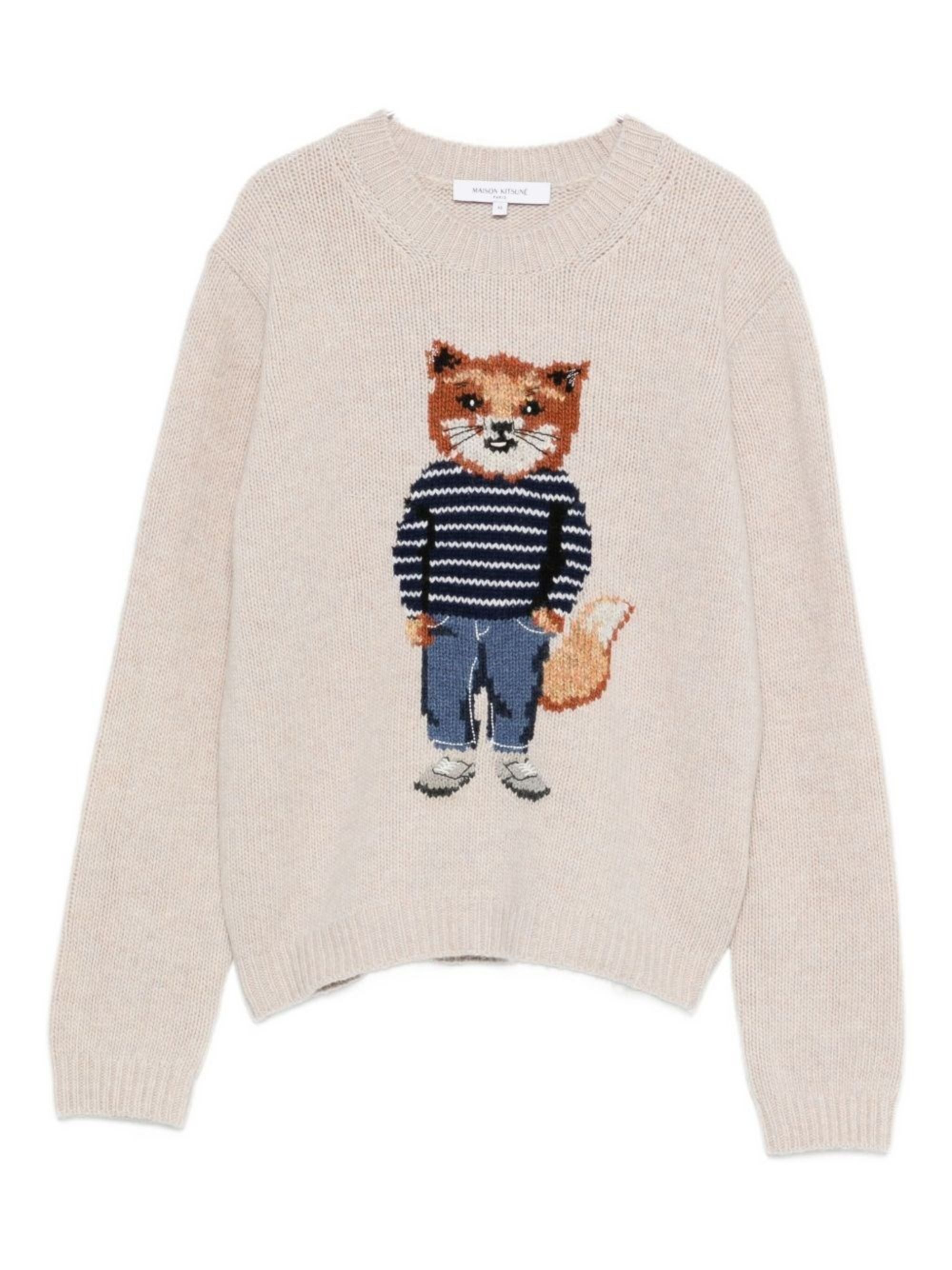 Maison Kitsune Sweaters Beige Wool Polyamide Mohair