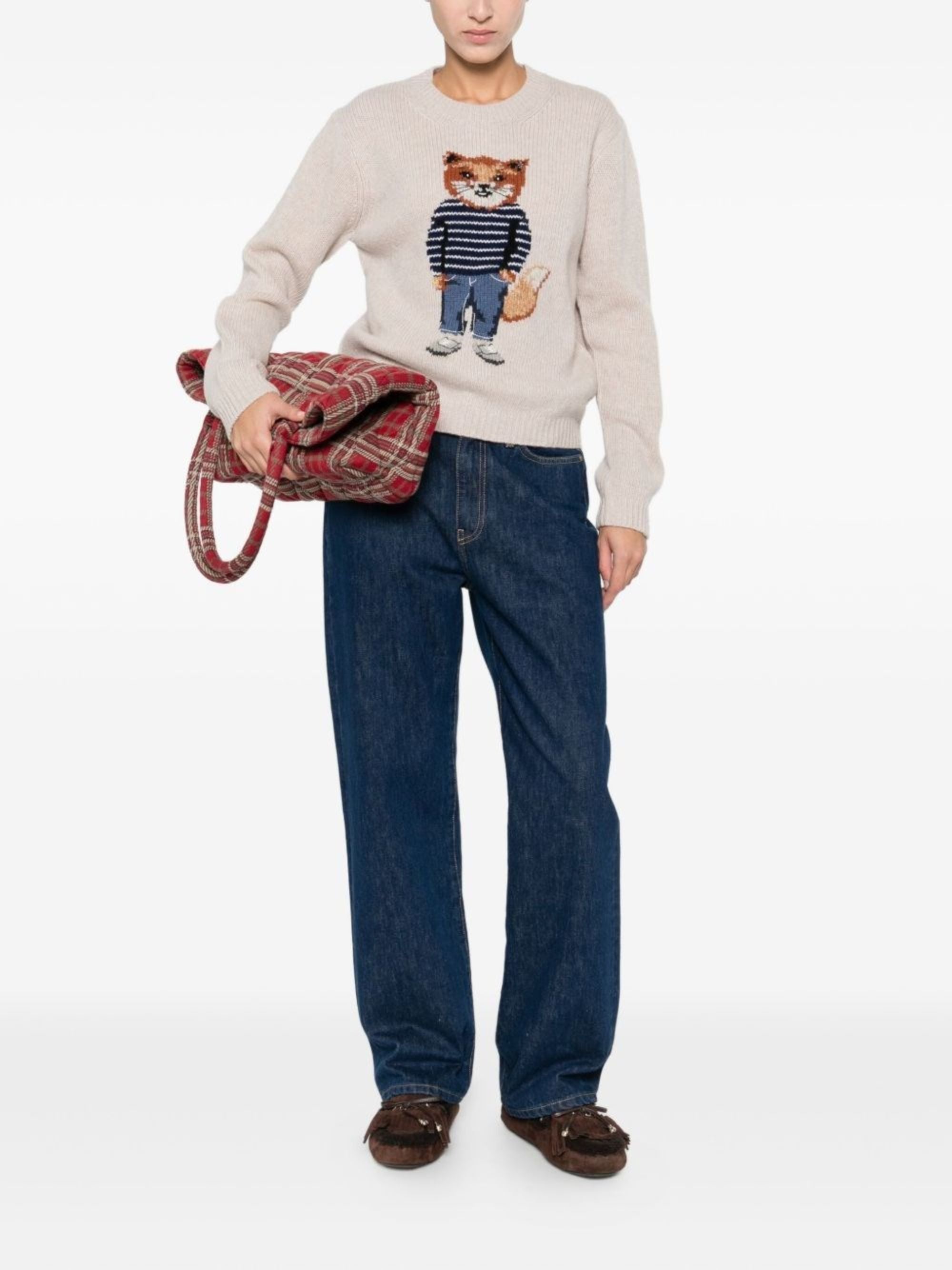 Maison Kitsune Sweaters Beige Wool Polyamide Mohair