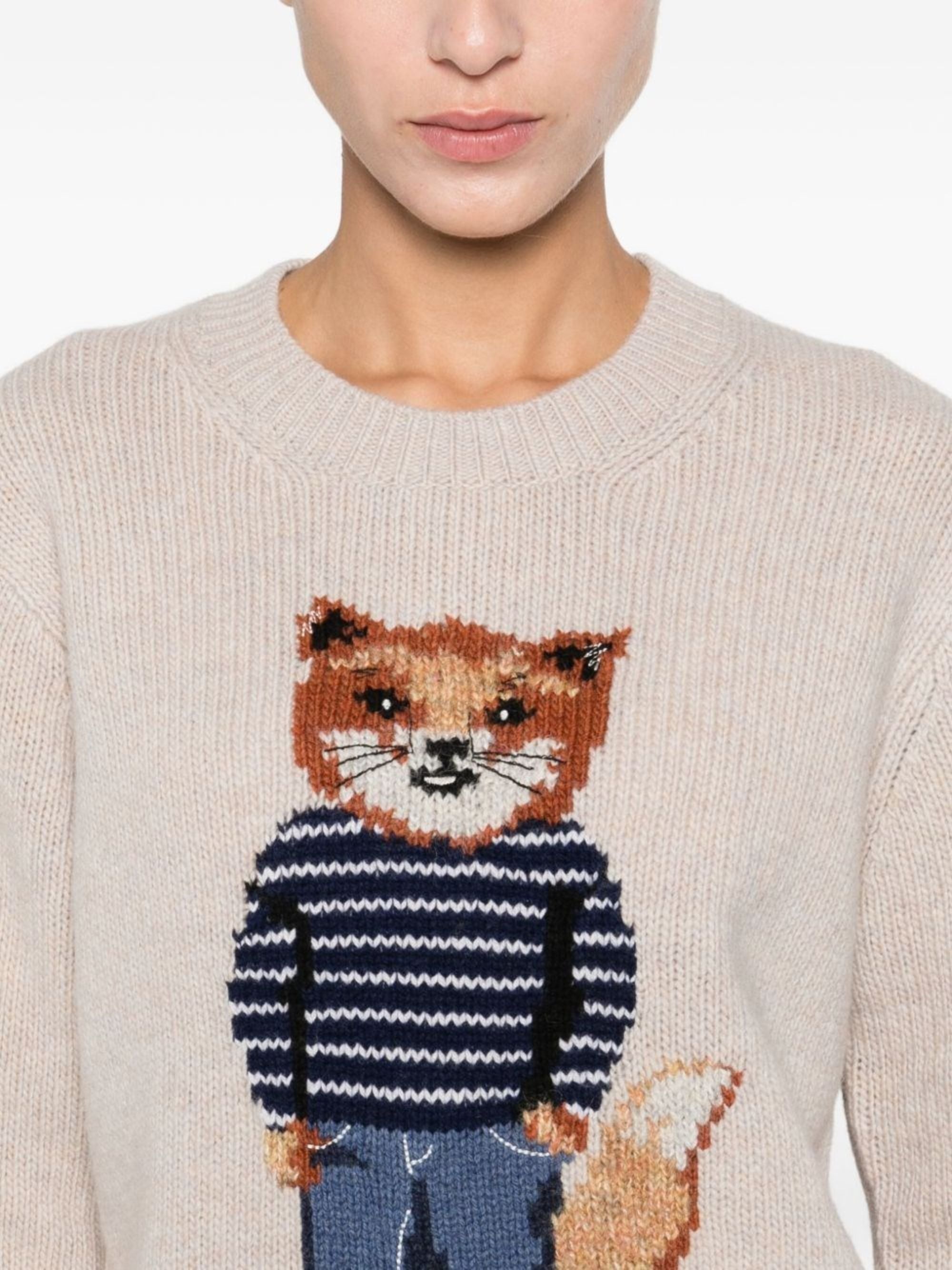 Maison Kitsune Sweaters Beige Wool Polyamide Mohair
