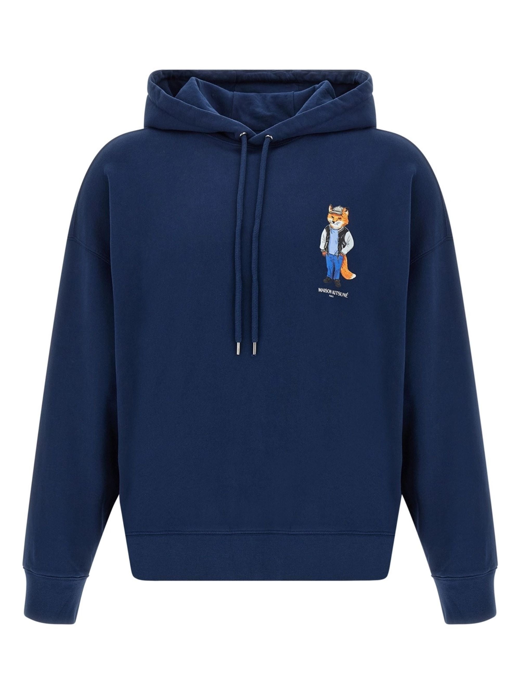 Maison Kitsune Sweaters Blue Cotton