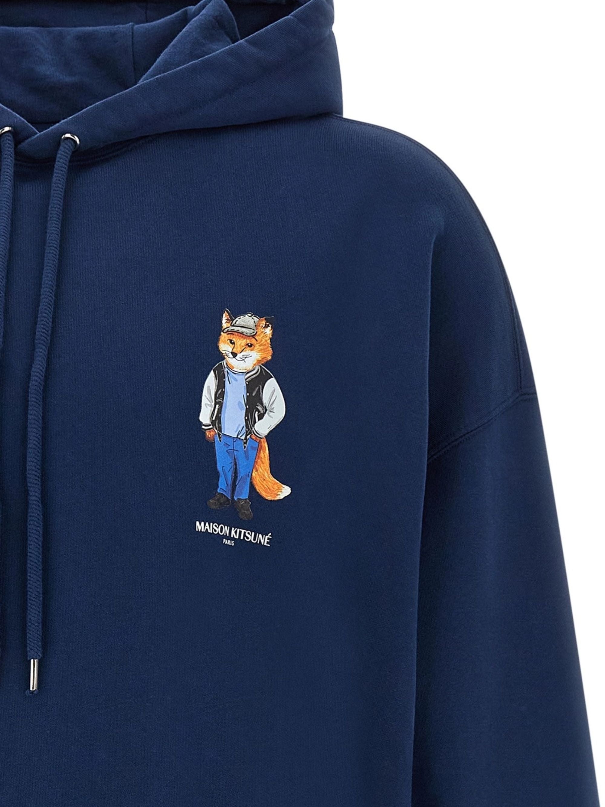Maison Kitsune Sweaters Blue Cotton