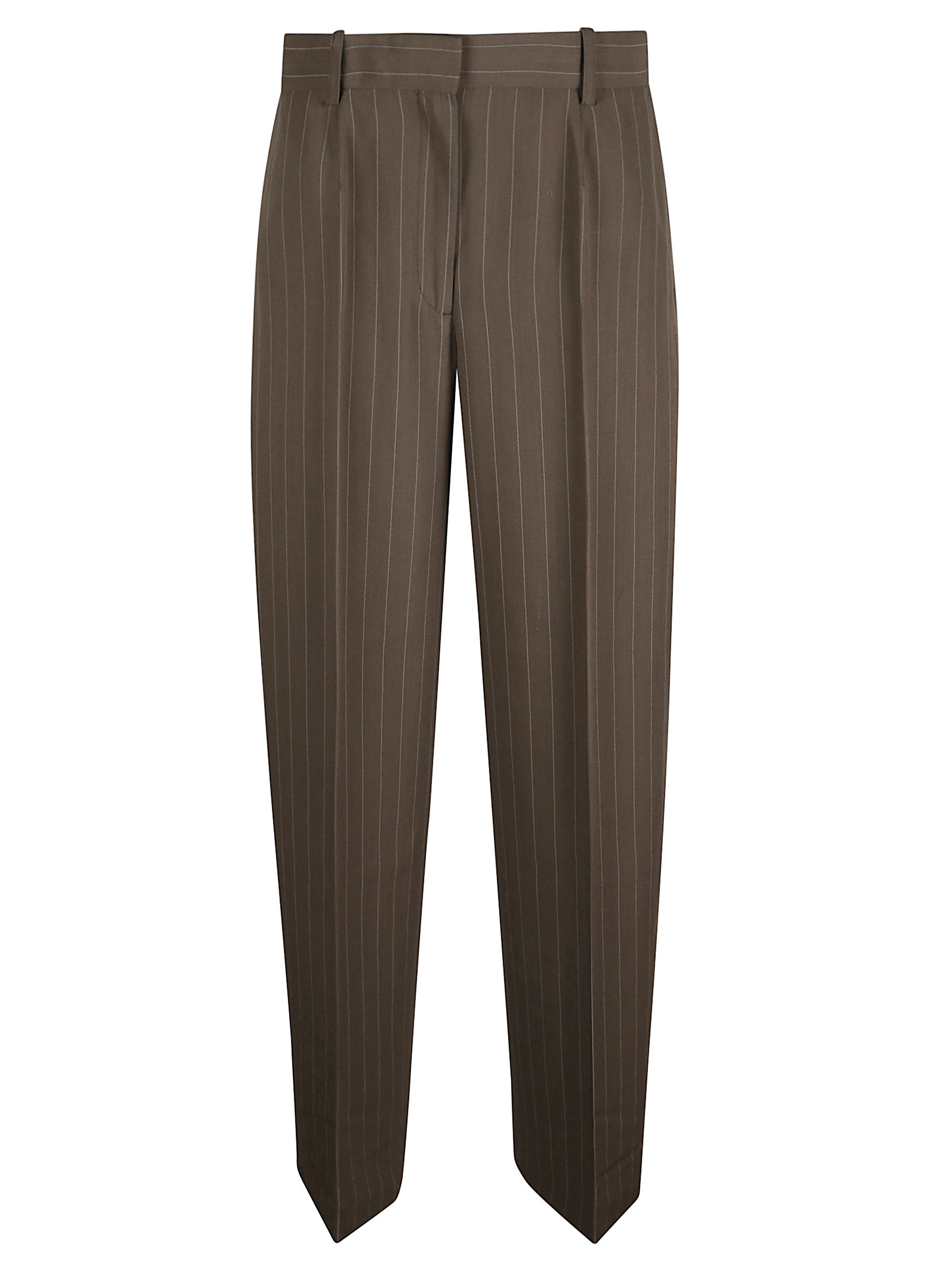 Toteme Trousers Brown Viscose Wool Rws Polyester