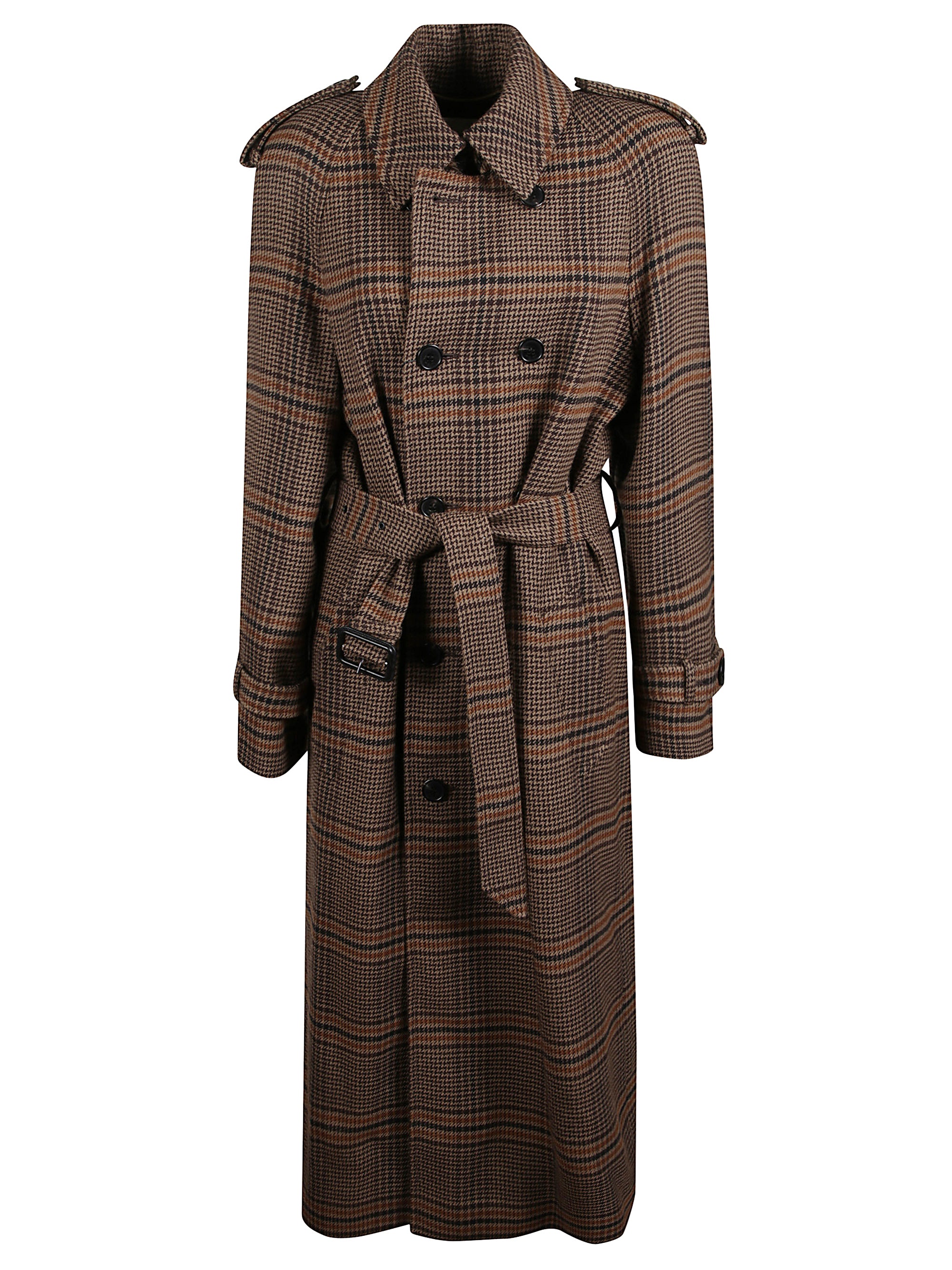 Saint Laurent Coats Brown Wool