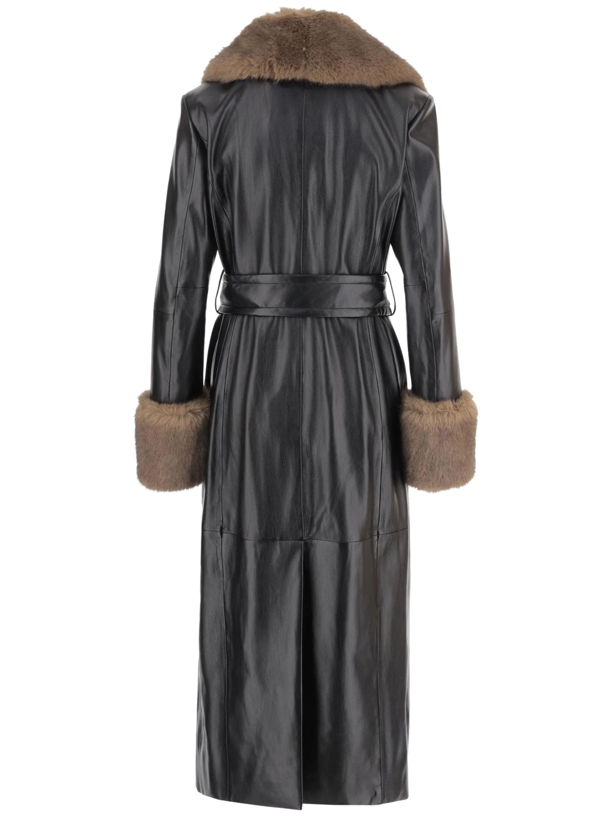 Stand Studio Coats Black Polyurethane Polyester