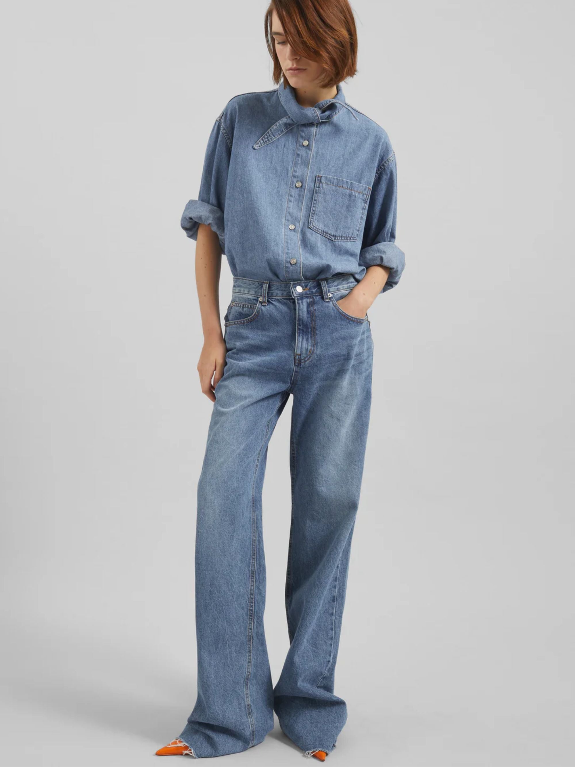 The Frankie Shop Jeans Denim Scuro Cotton