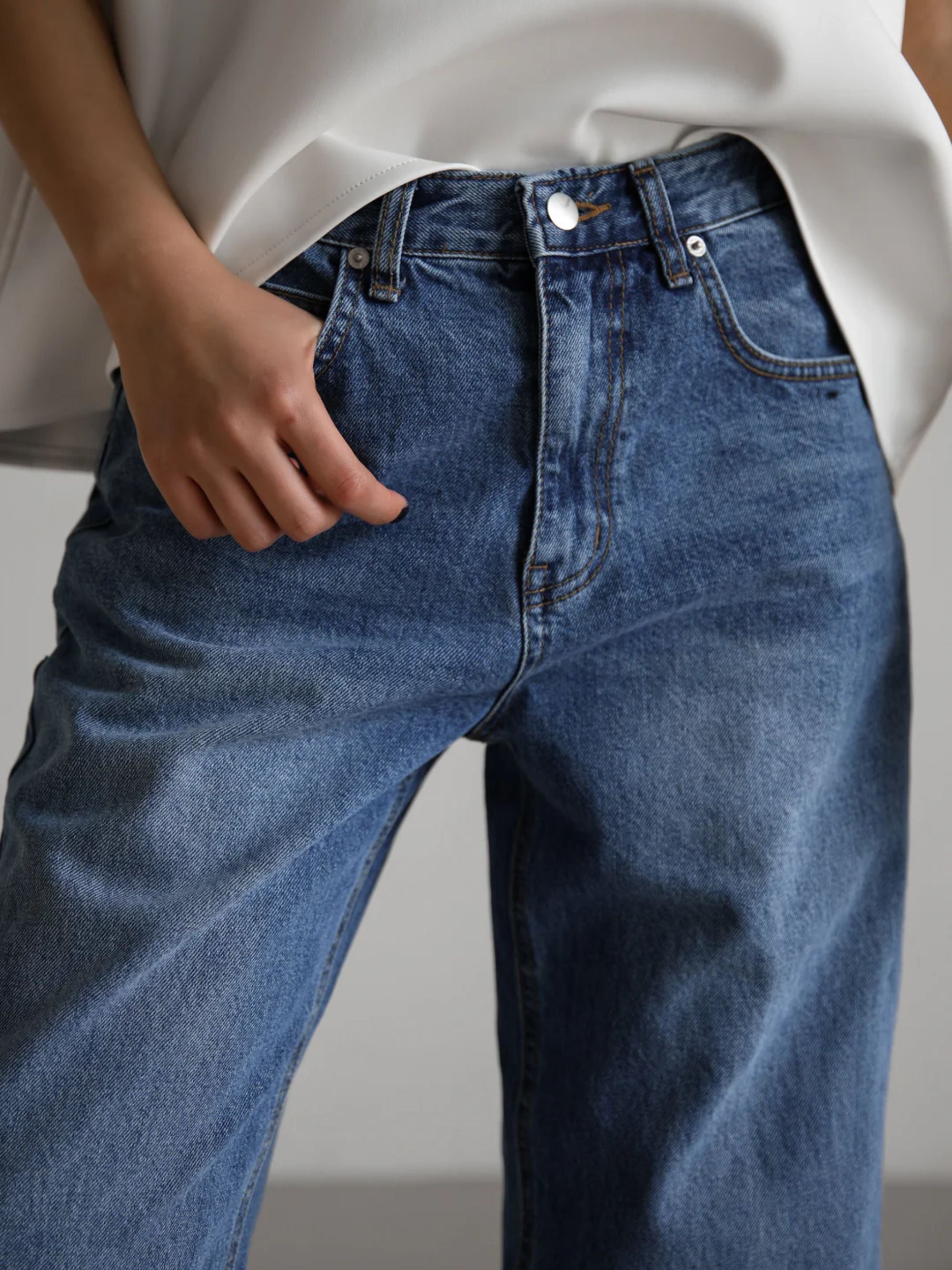 The Frankie Shop Jeans Denim Scuro Cotton