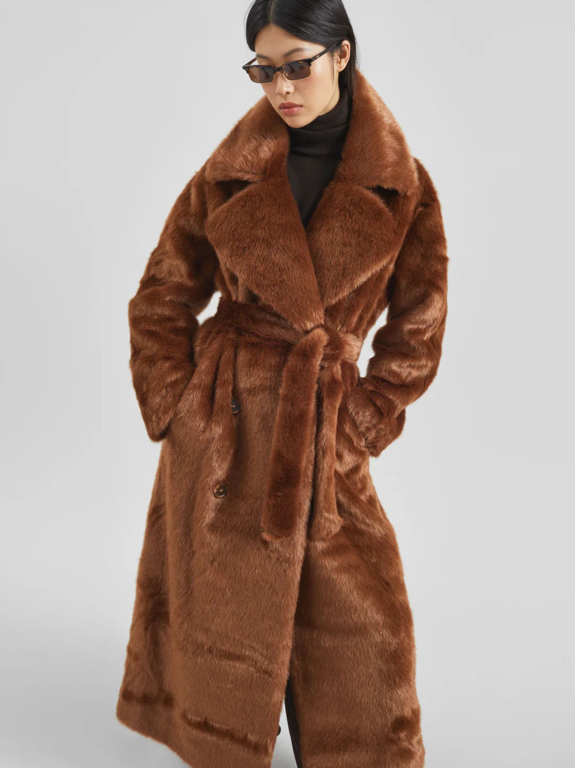 THE FRANKIE SHOP Coats Brown Modacrylic