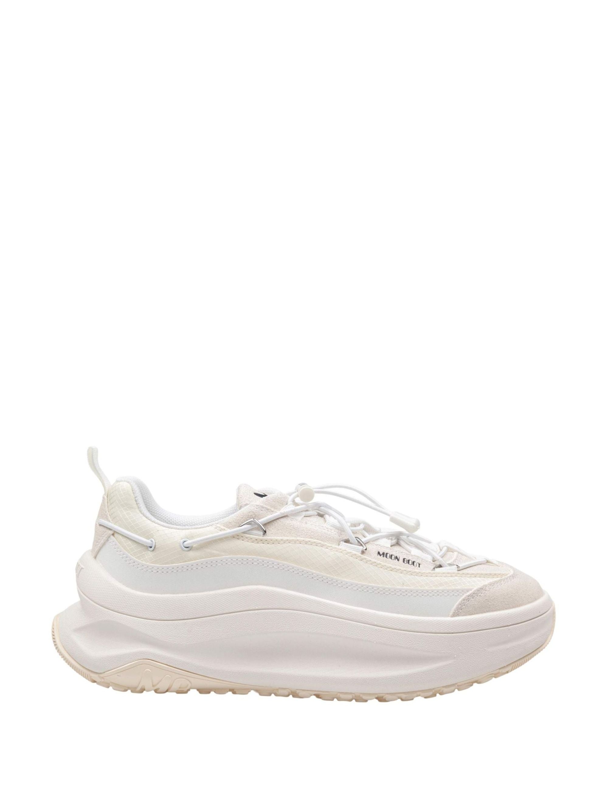 Moon Boot Sneakers White Cow Suede Polyester Pu