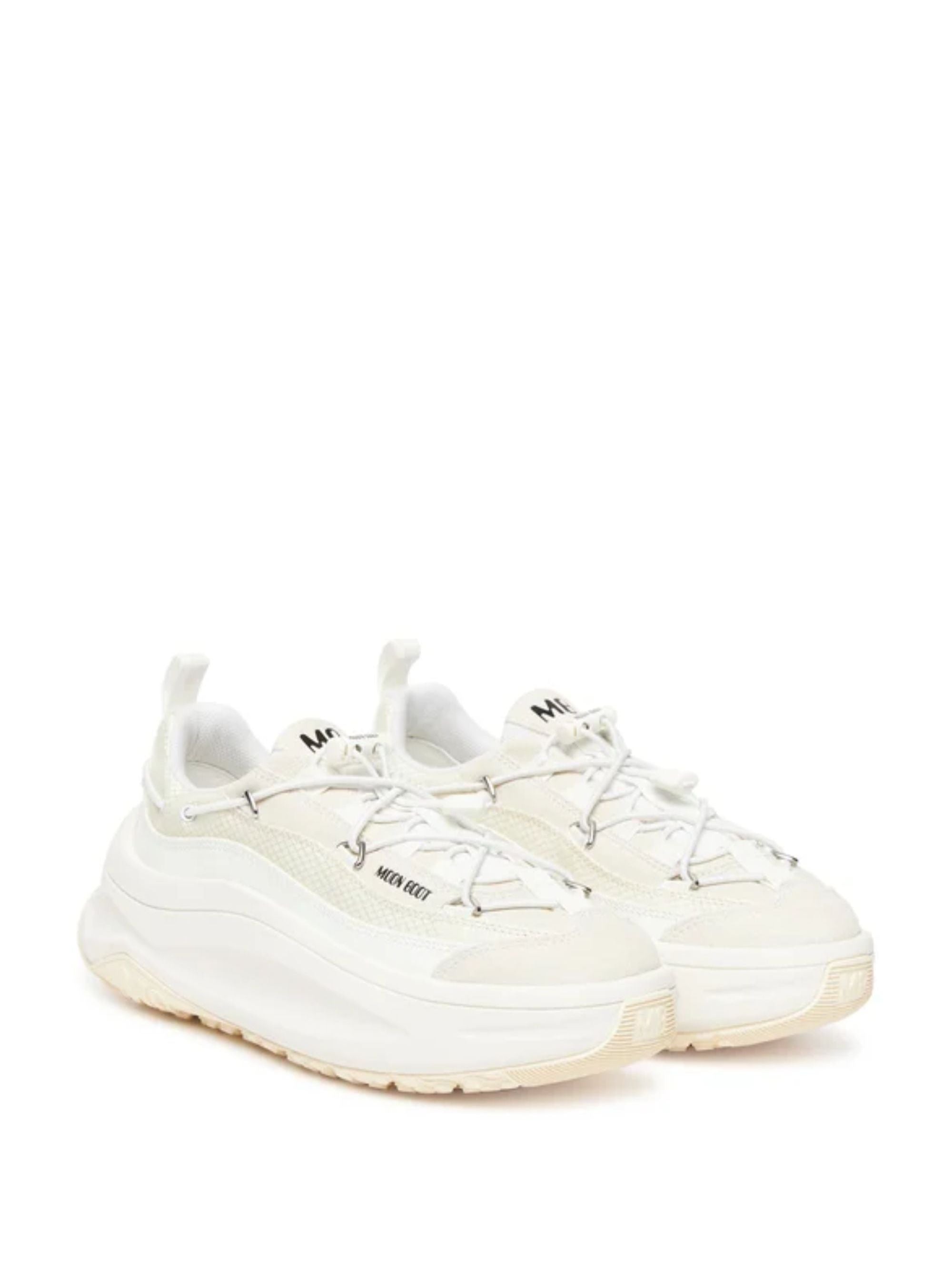 Moon Boot Sneakers White Cow Suede Polyester Pu