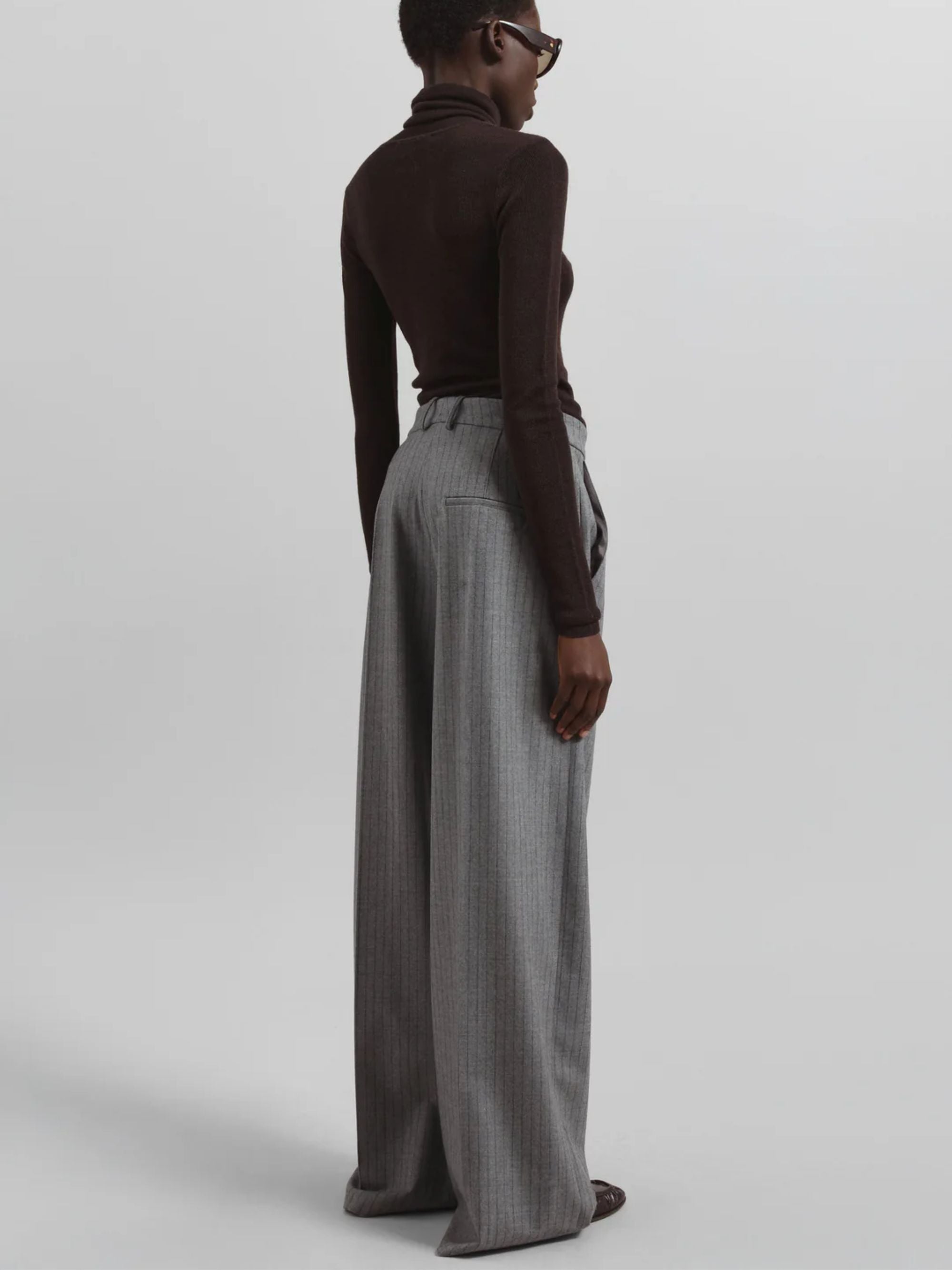 The Frankie Shop Trousers Grey Wool Elastane