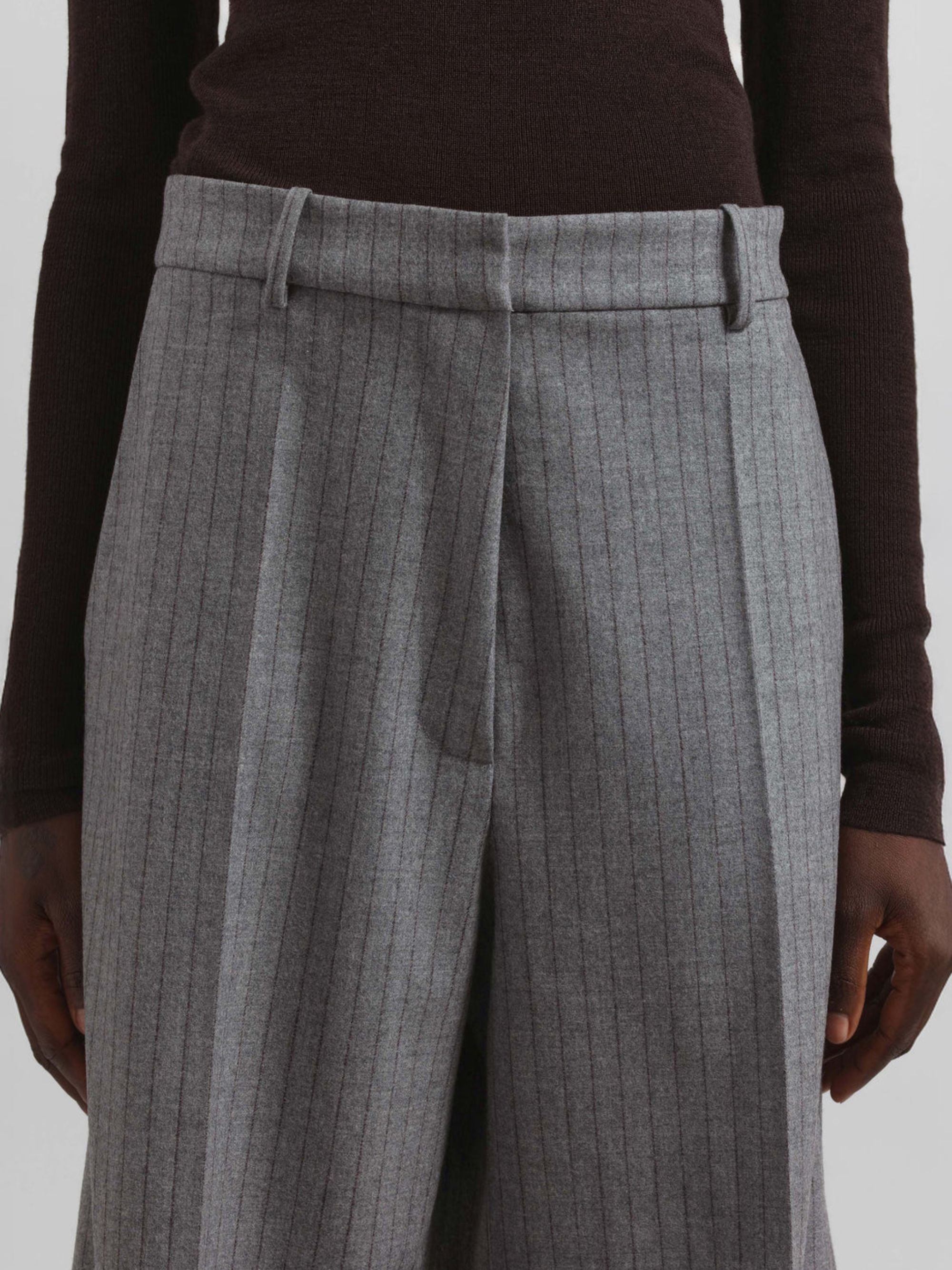 The Frankie Shop Trousers Grey Wool Elastane