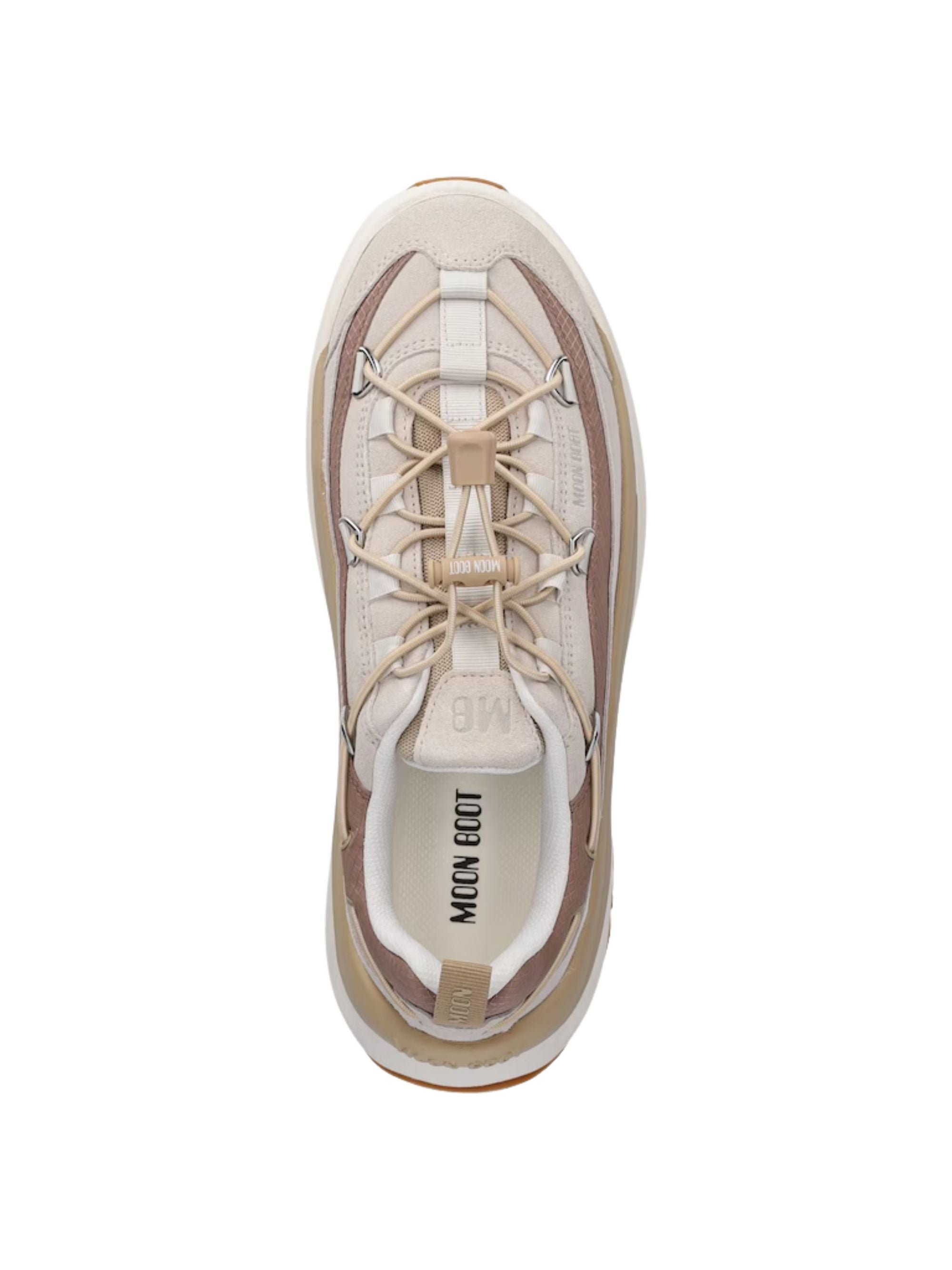 Moon Boot Sneakers Beige Cow Suede Polyester