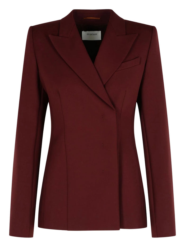 Sportmax Jackets Bordeaux Virgin Wool Elastane