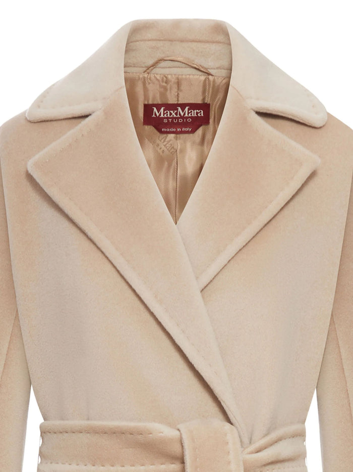 Max Mara Studio Coats Beige Virgin Wool