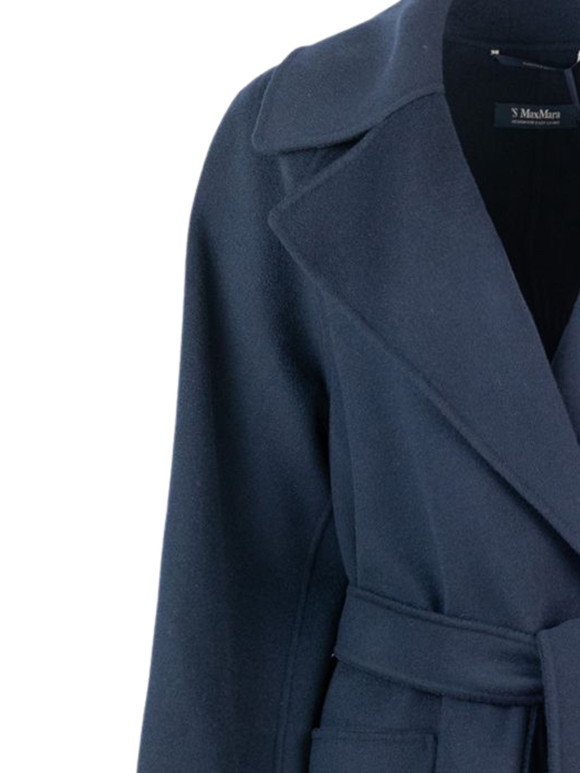 S Max Mara Coats Blue Virgin Wool