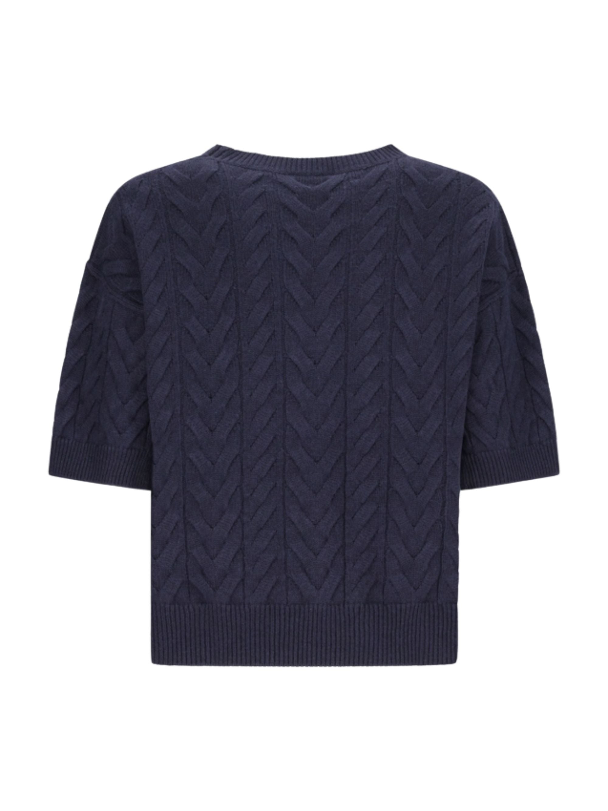 S Max Mara Top Blue Wool Ovis