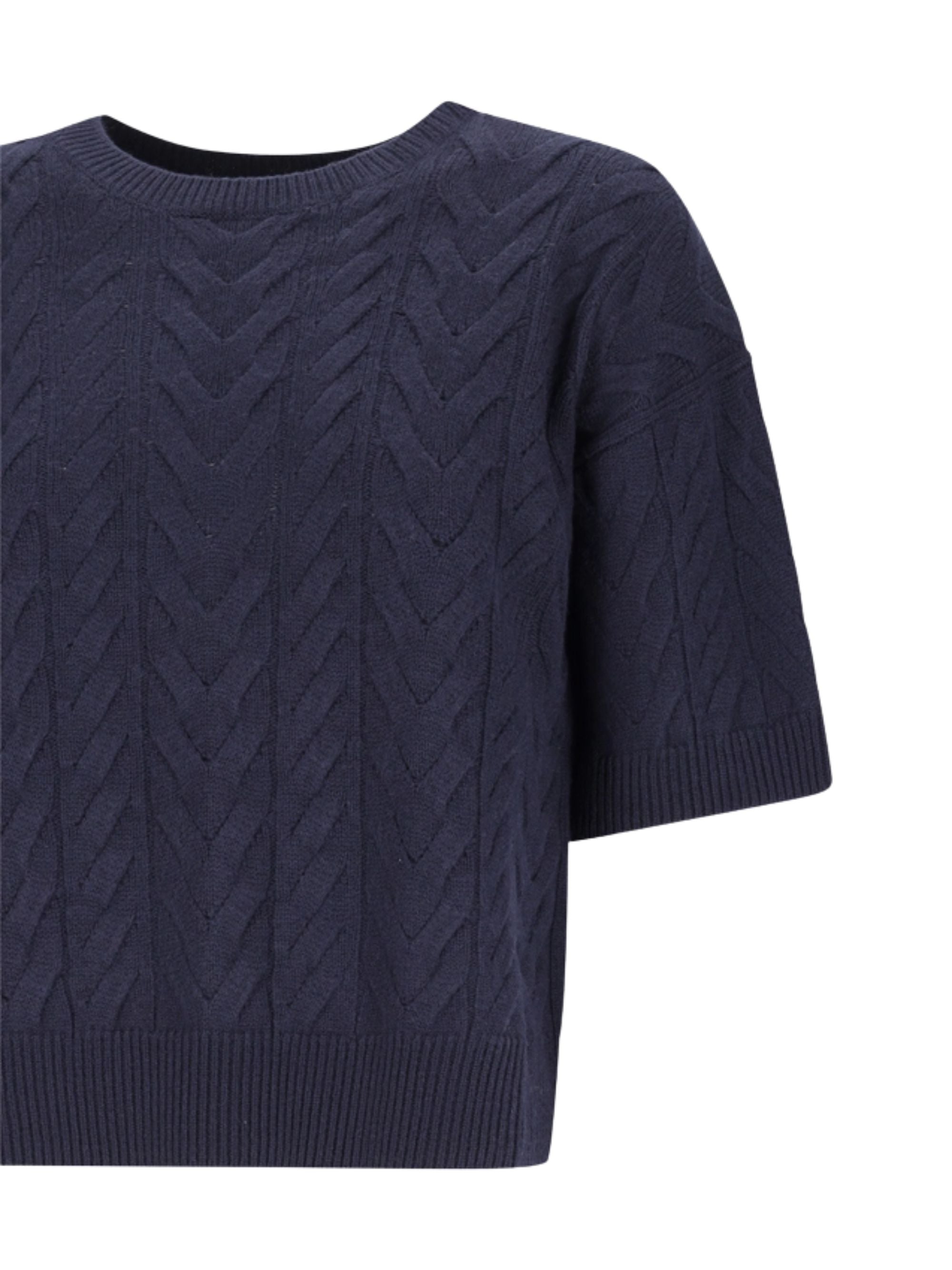 S Max Mara Top Blue Wool Ovis