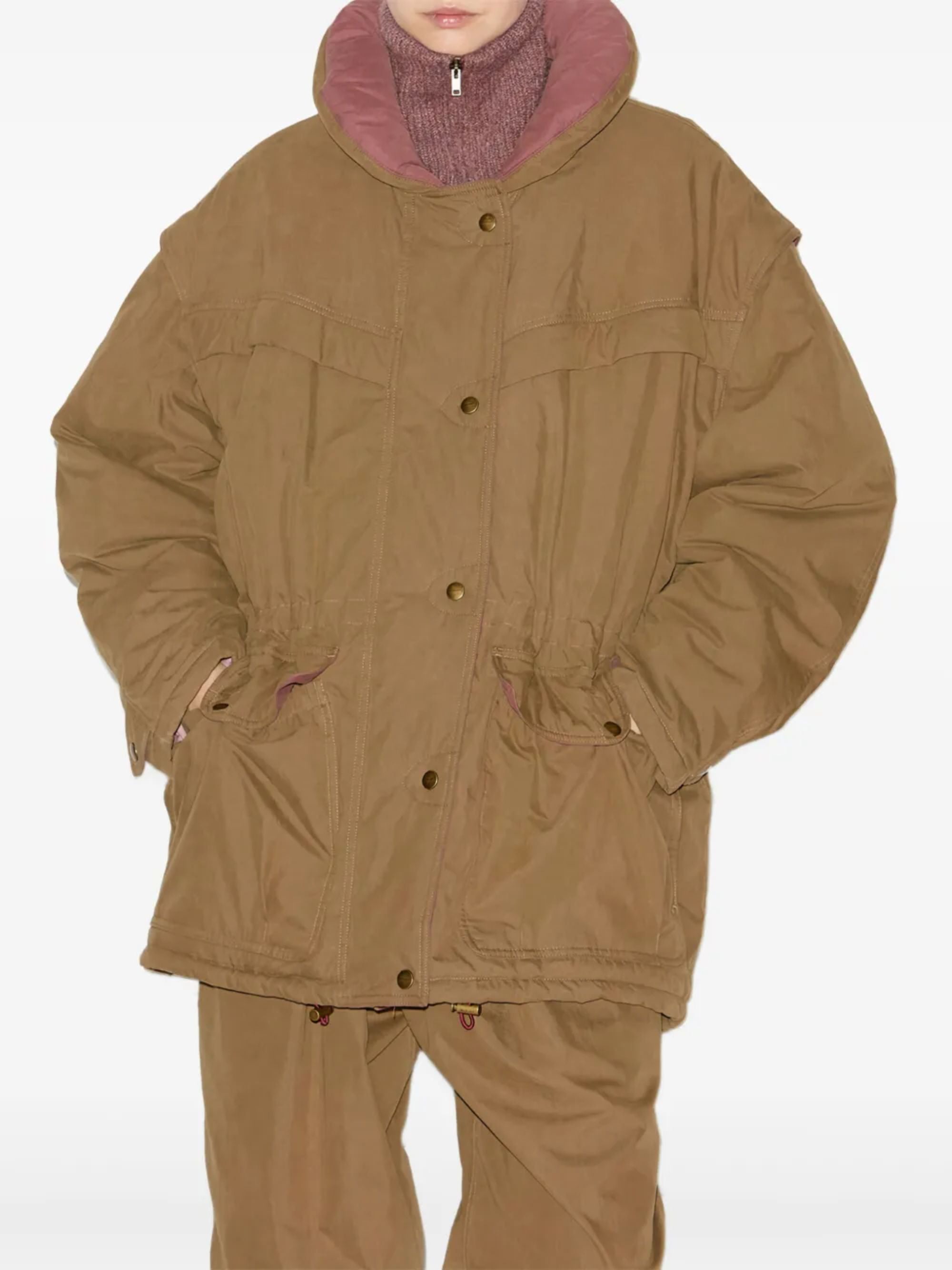Marant Etoile Coats Kaki Cotton