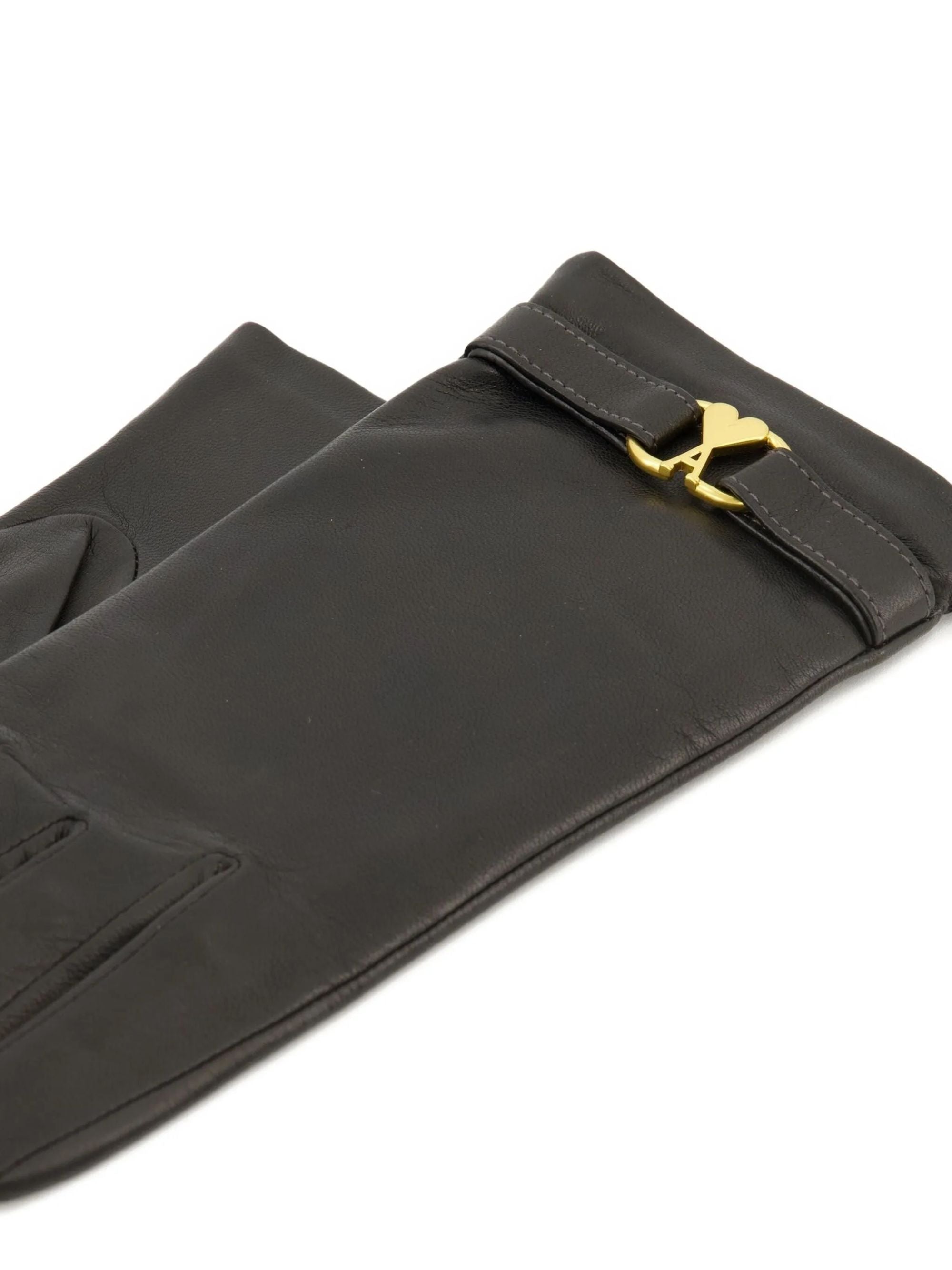 Ami Paris Gloves Grey Lamb Leather