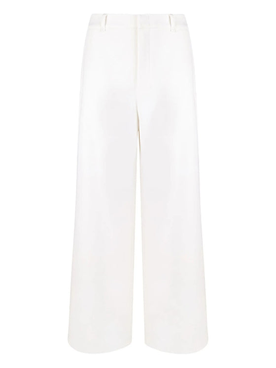 S Max Mara Trousers White Cotton Polyester