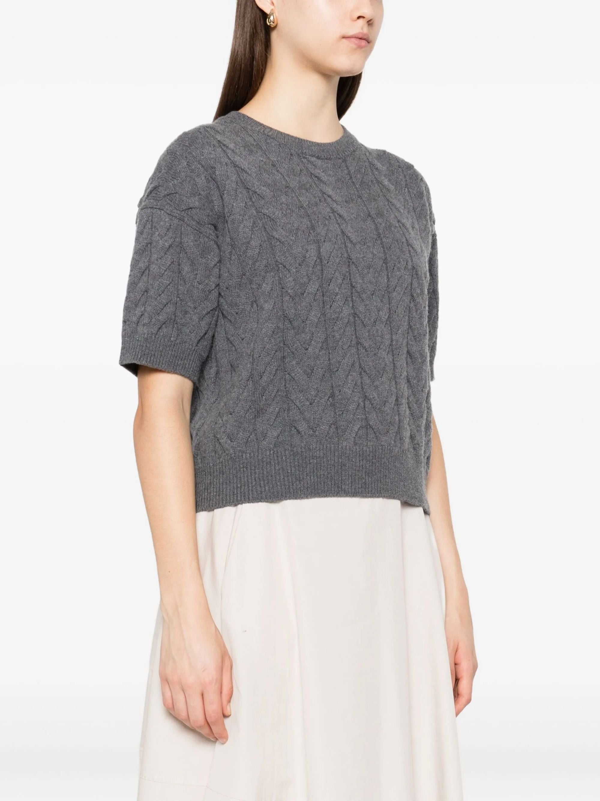 S Max Mara Top Grey Wool Ovis