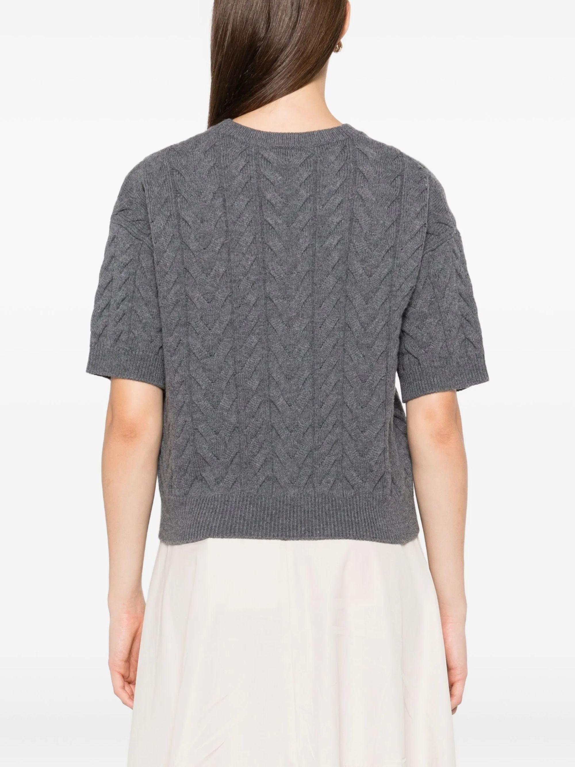 S Max Mara Top Grey Wool Ovis