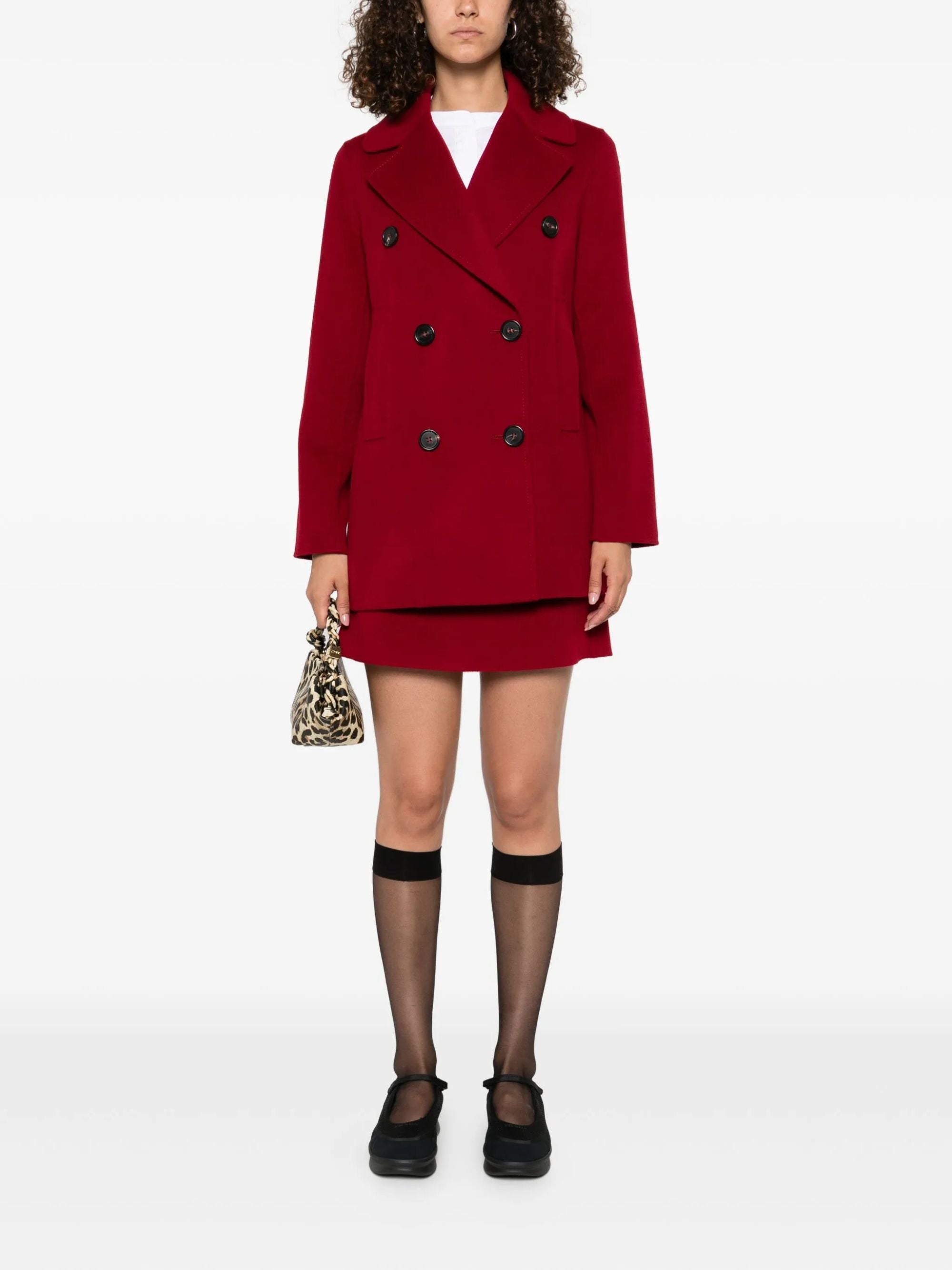 S Max Mara Coats Red Virgin Wool