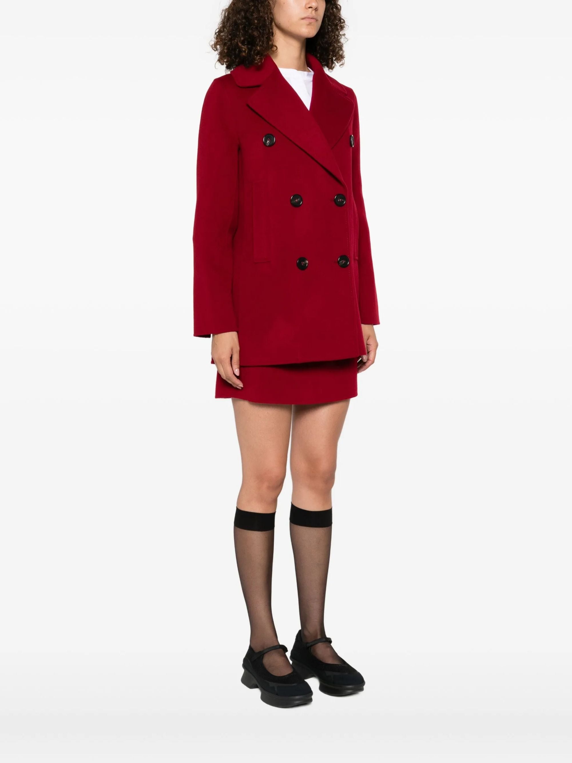 S Max Mara Coats Red Virgin Wool