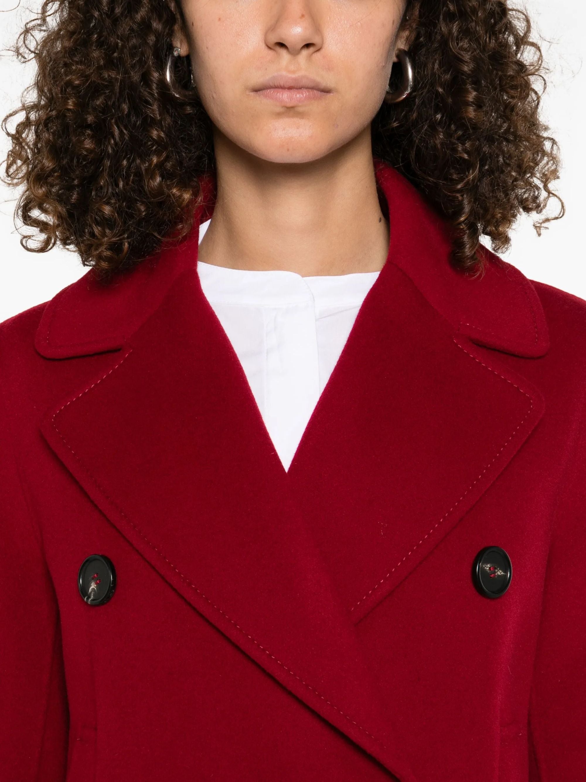 S Max Mara Coats Red Virgin Wool