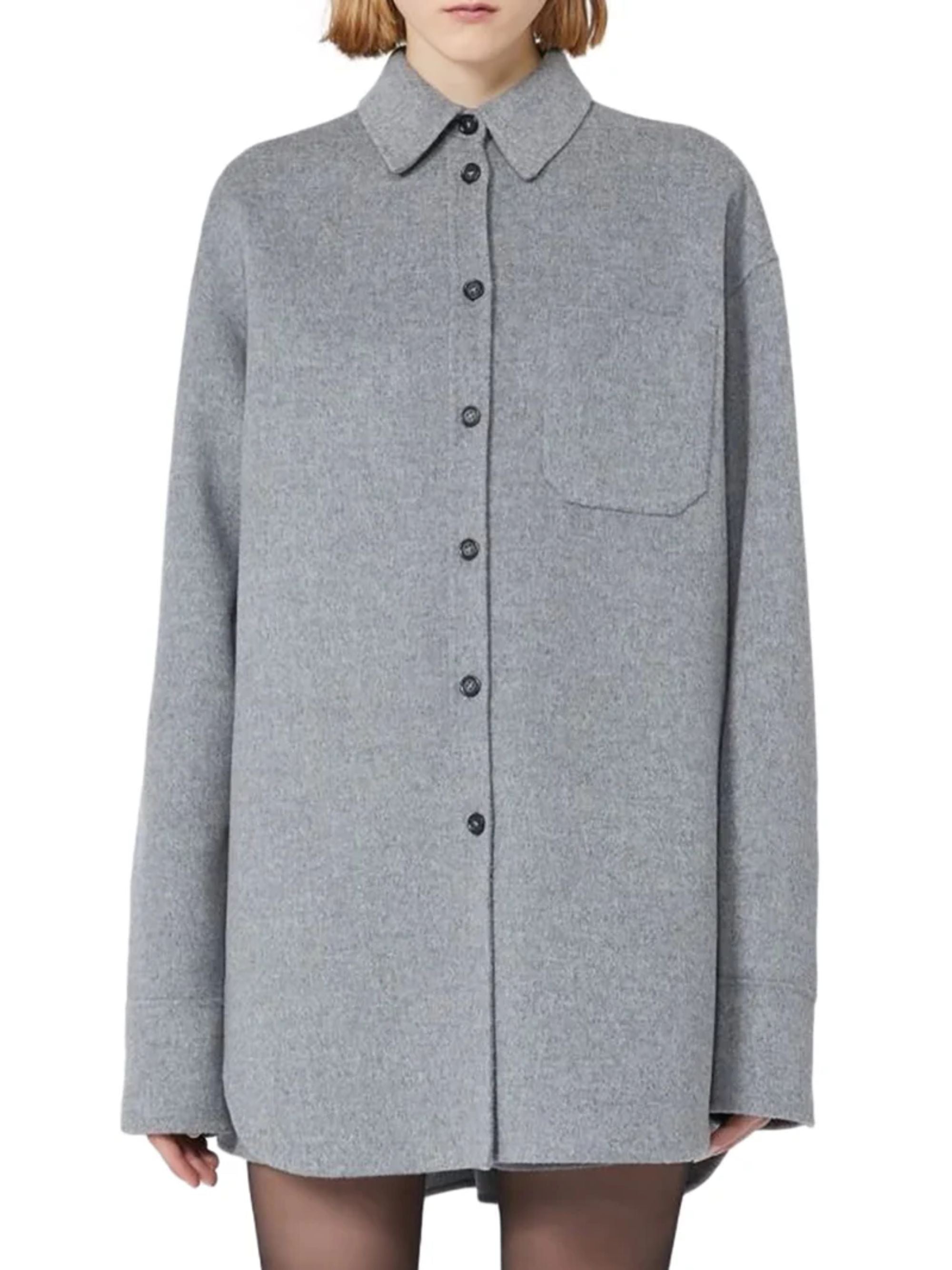 Sportmax Shirts Grey Virgin Wool