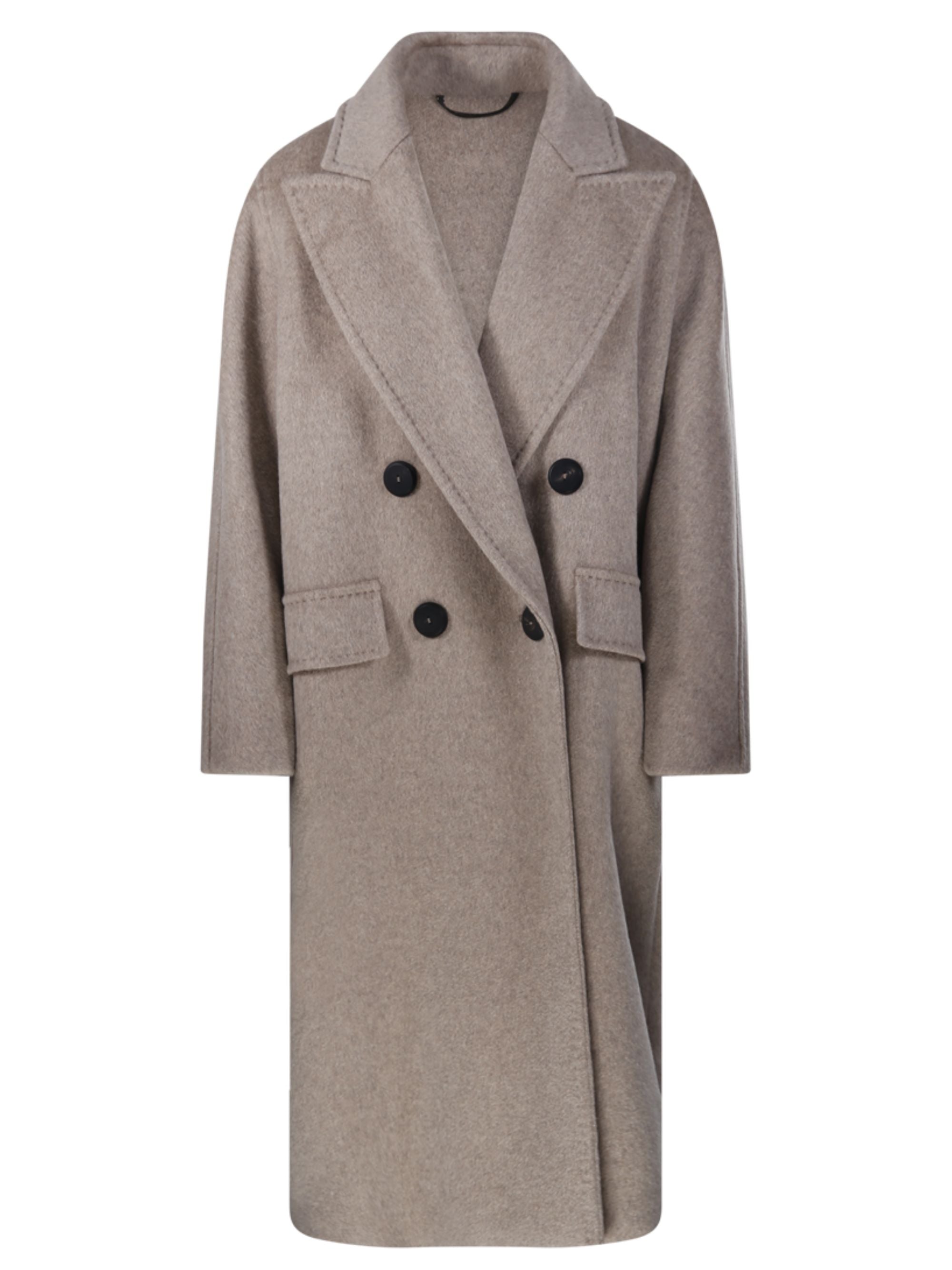 Max Mara Coats Grey Cashmere Virgin Wool