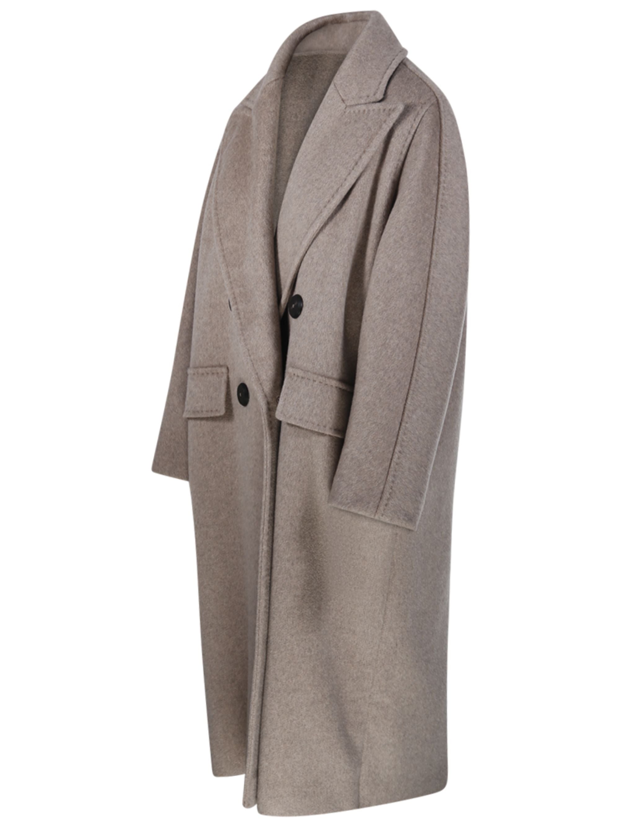 Max Mara Coats Grey Cashmere Virgin Wool