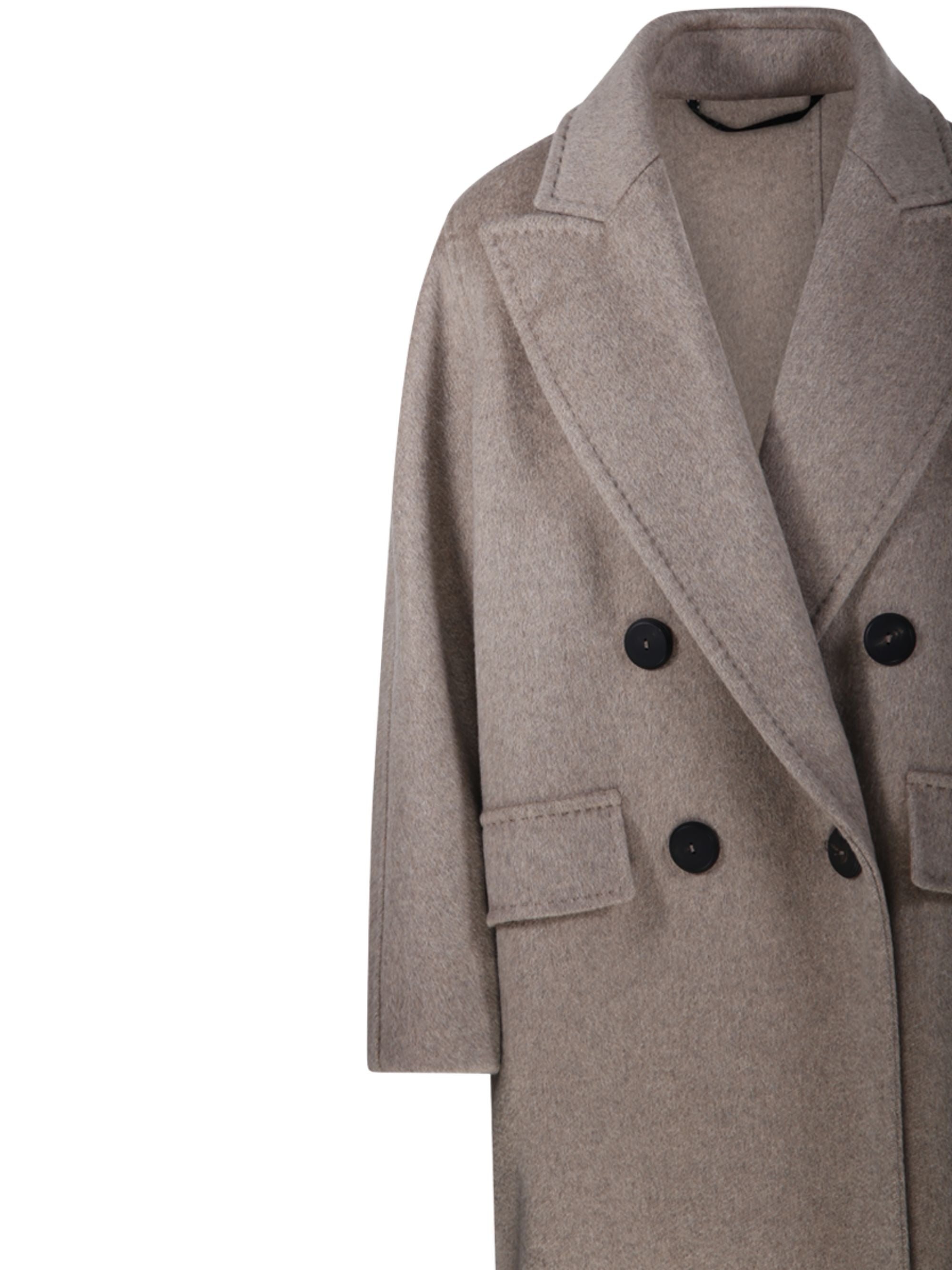 Max Mara Coats Grey Cashmere Virgin Wool