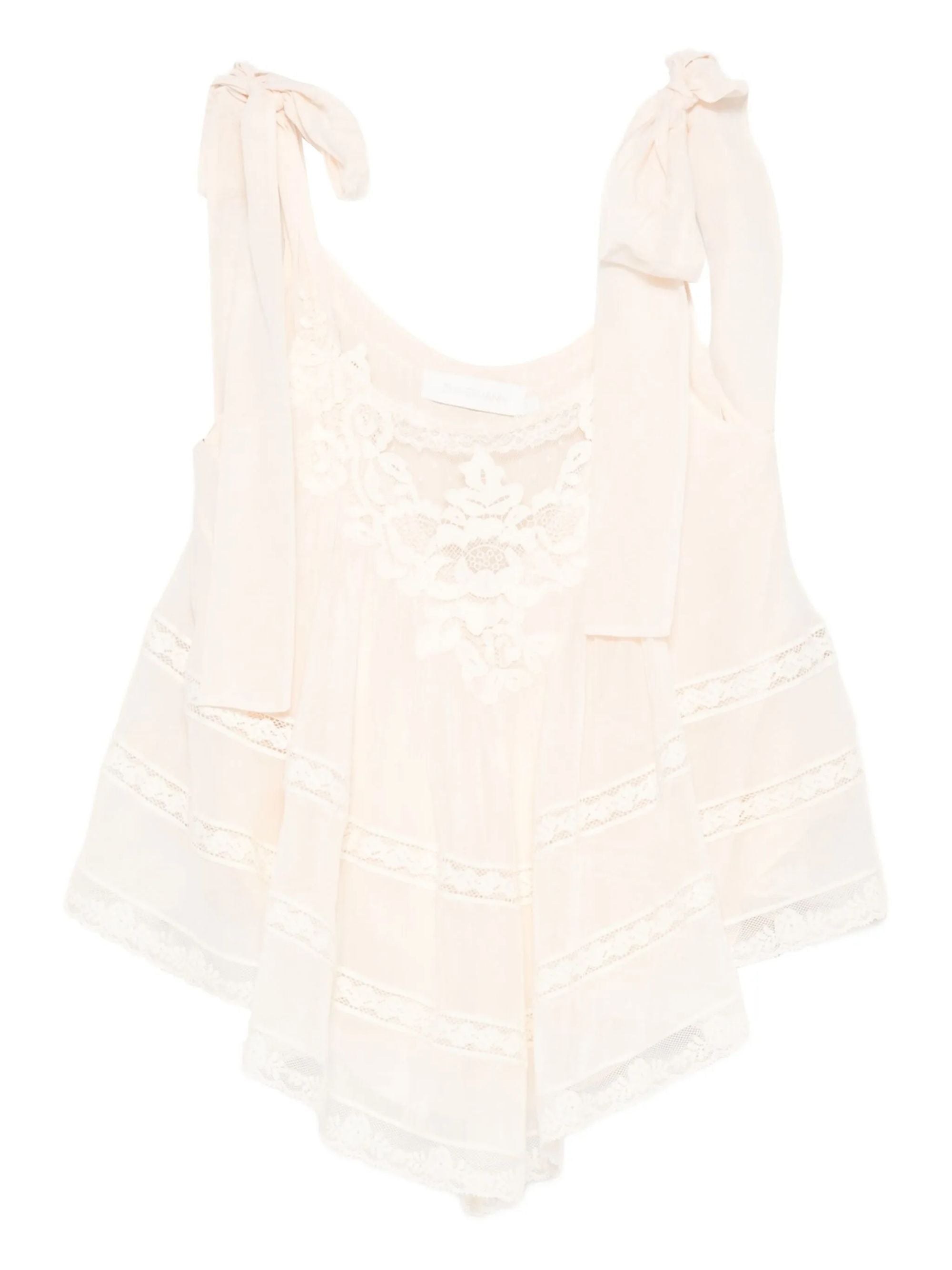 Zimmermann Top Beige Cotton Silk