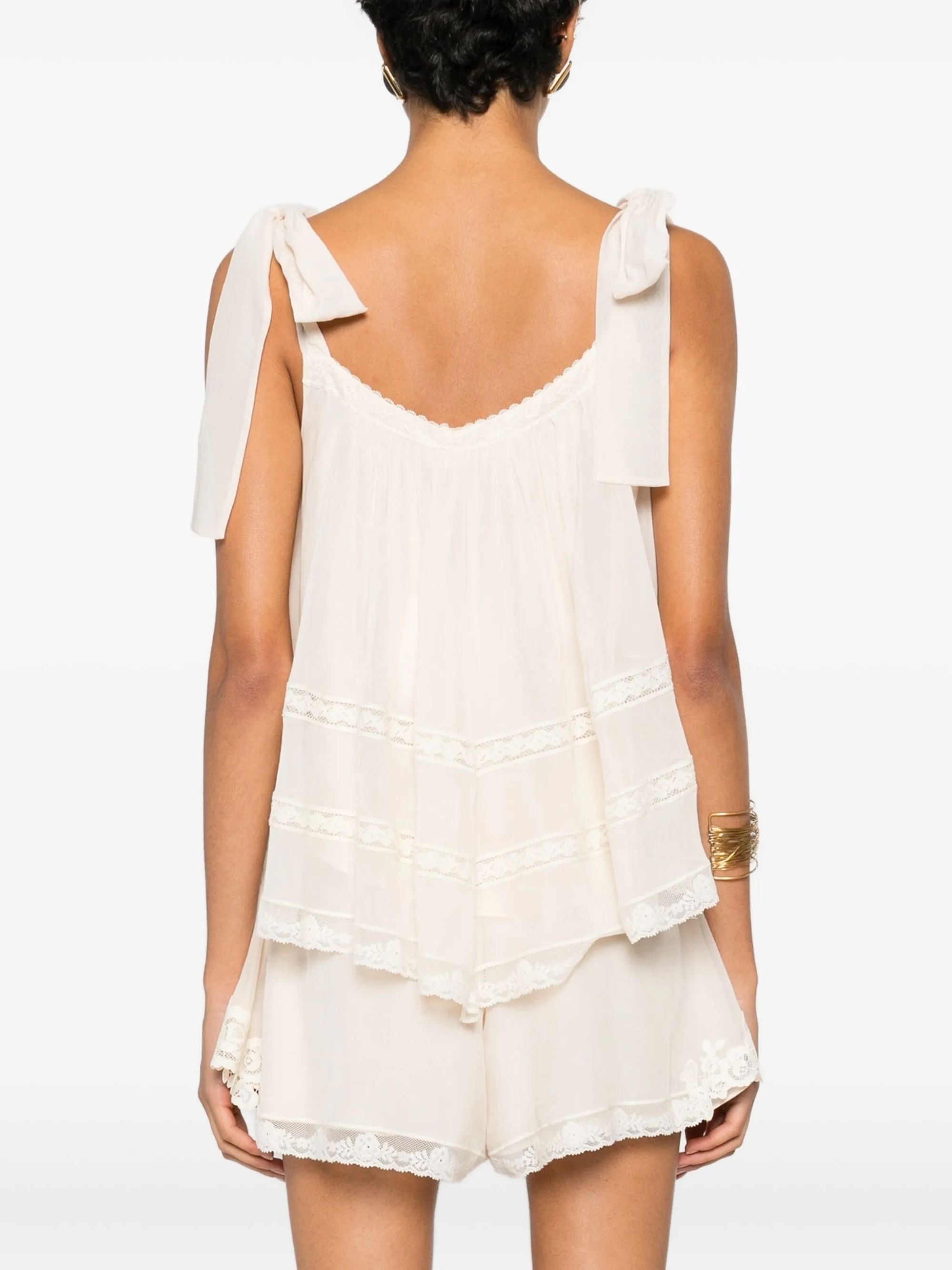 Zimmermann Top Beige Cotton Silk