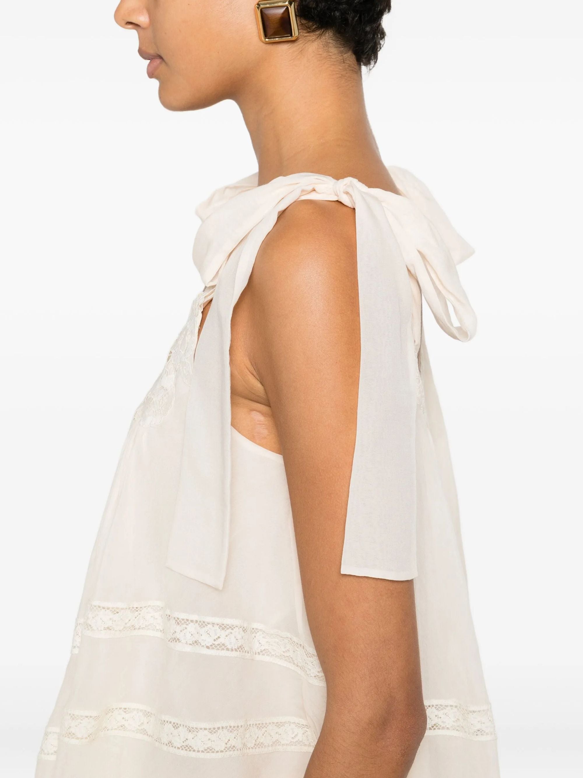 Zimmermann Top Beige Cotton Silk