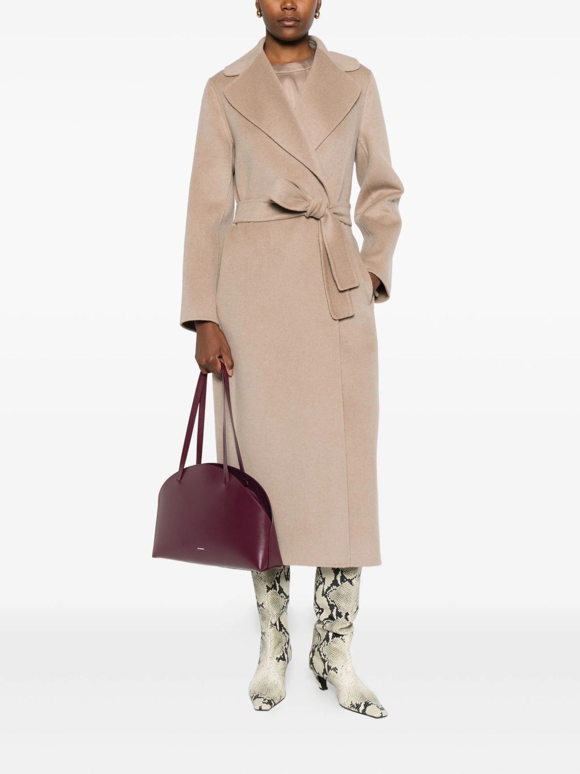 S Max Mara Coats Beige Virgin Wool Cashmere