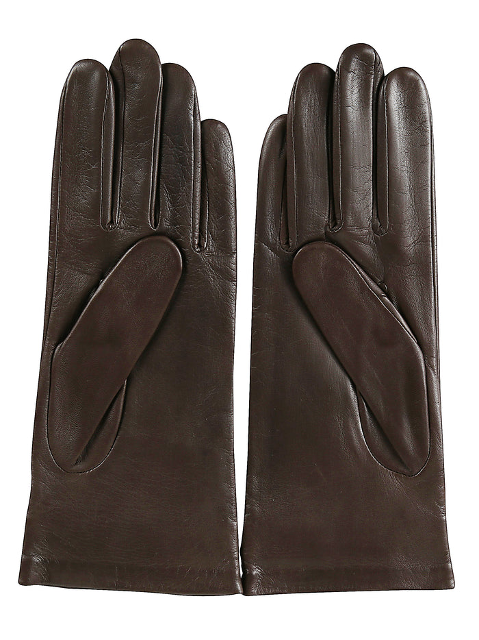 Ami Paris Gloves Brown Lamb Leather