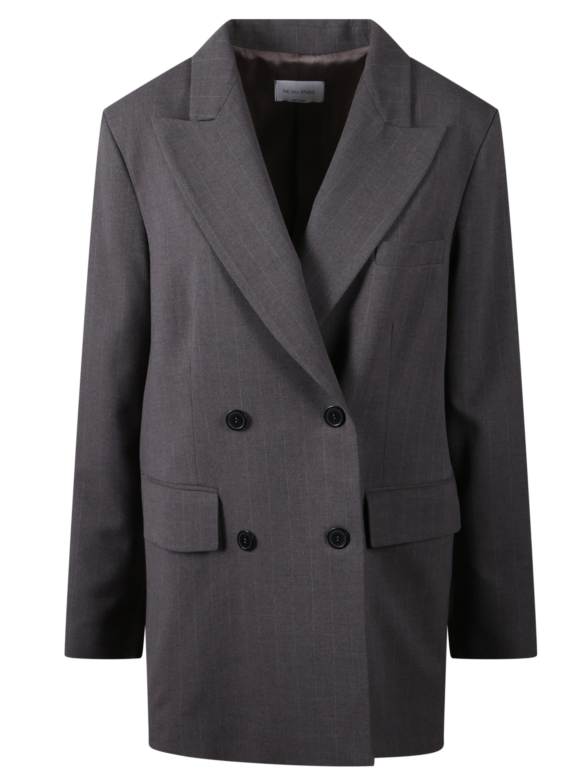 THE NINA STUDIO Jackets Grey Polyester Viscose Elastane