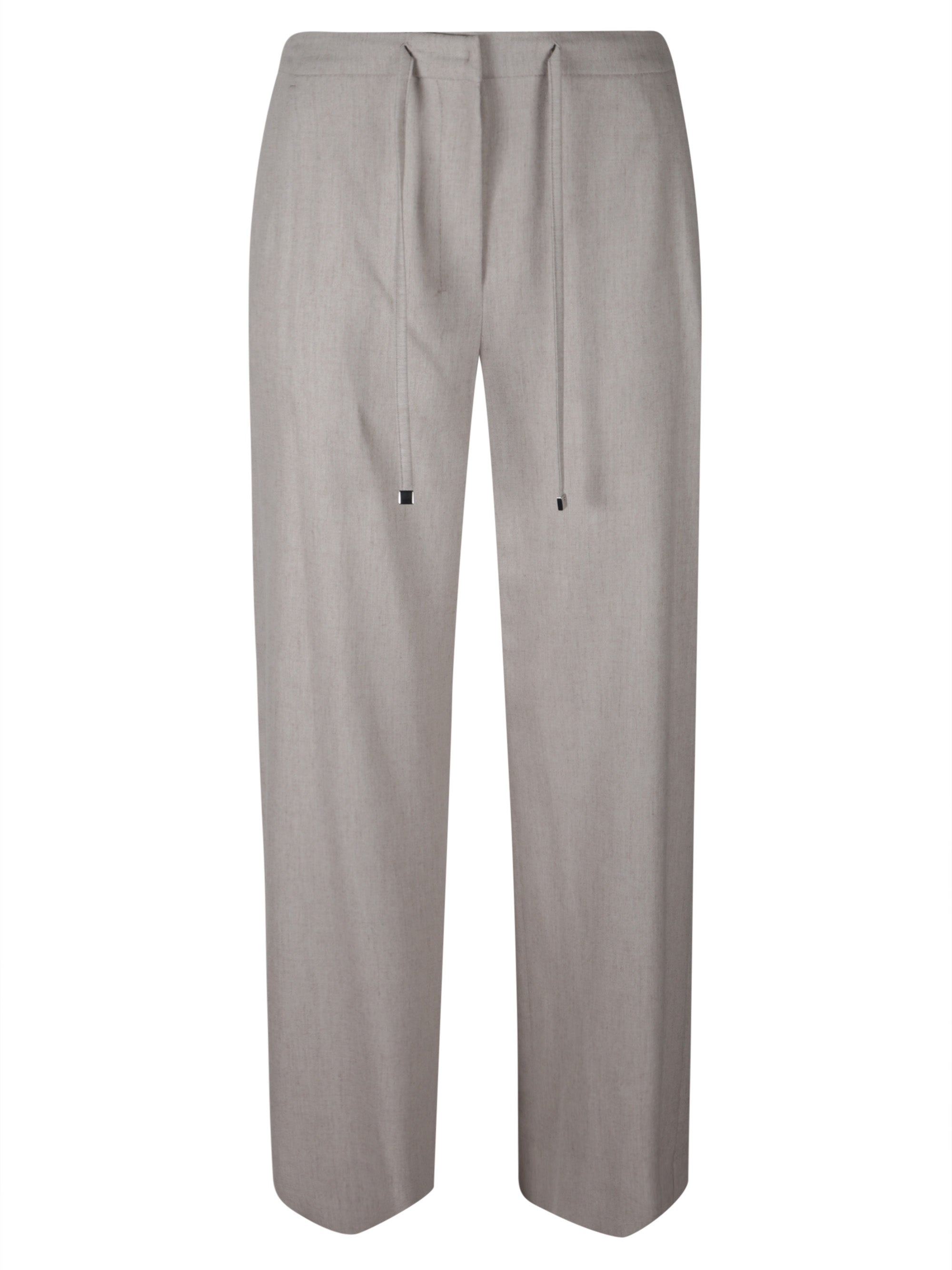S Max Mara Trousers White Virgin Wool Elastane