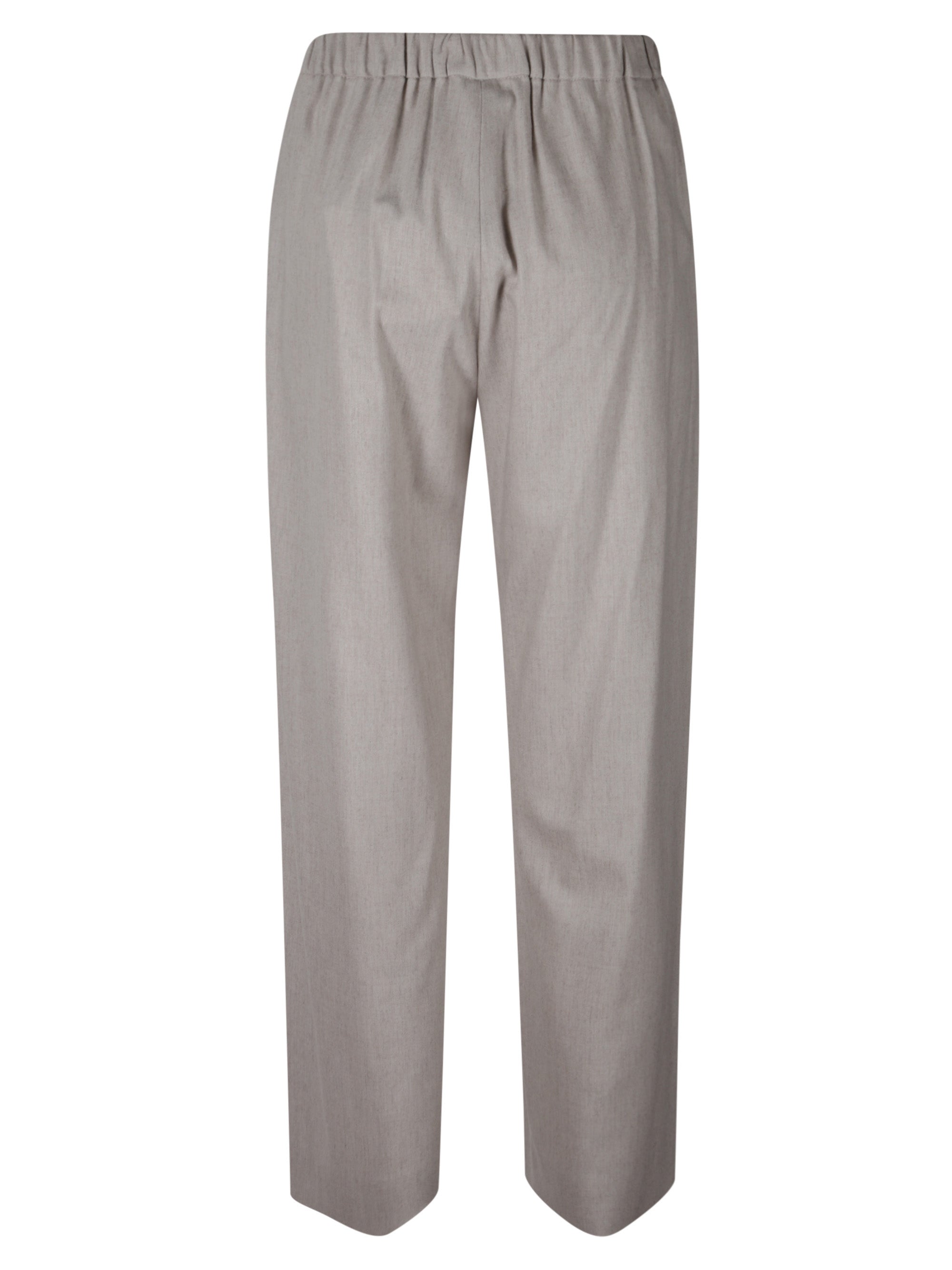 S Max Mara Trousers White Virgin Wool Elastane