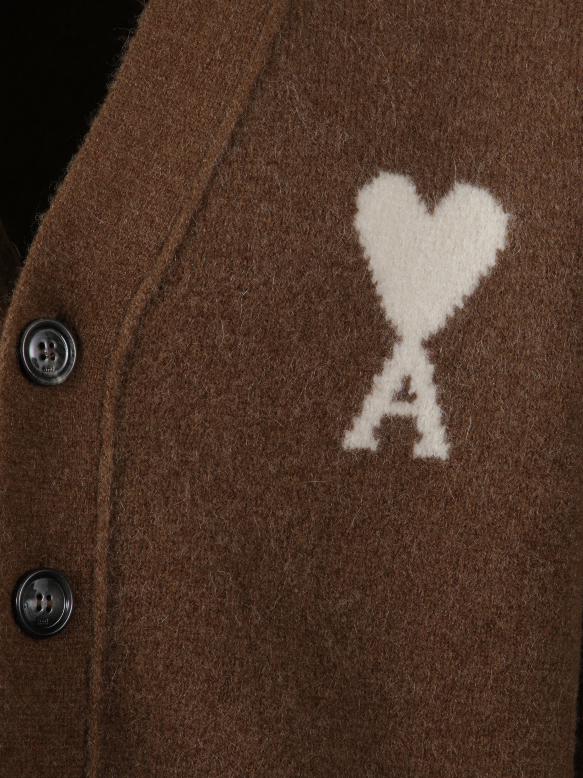 Ami Paris Sweaters Brown Alpaca Wool Polyamide Elastan