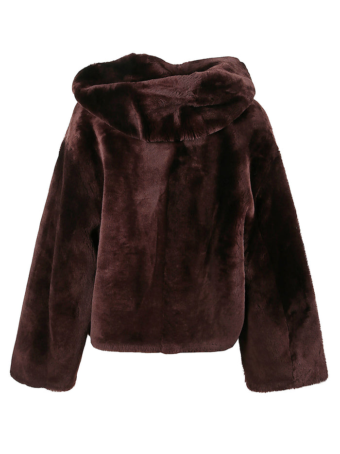 Yves Salomon Coats Purple Lamb Leather