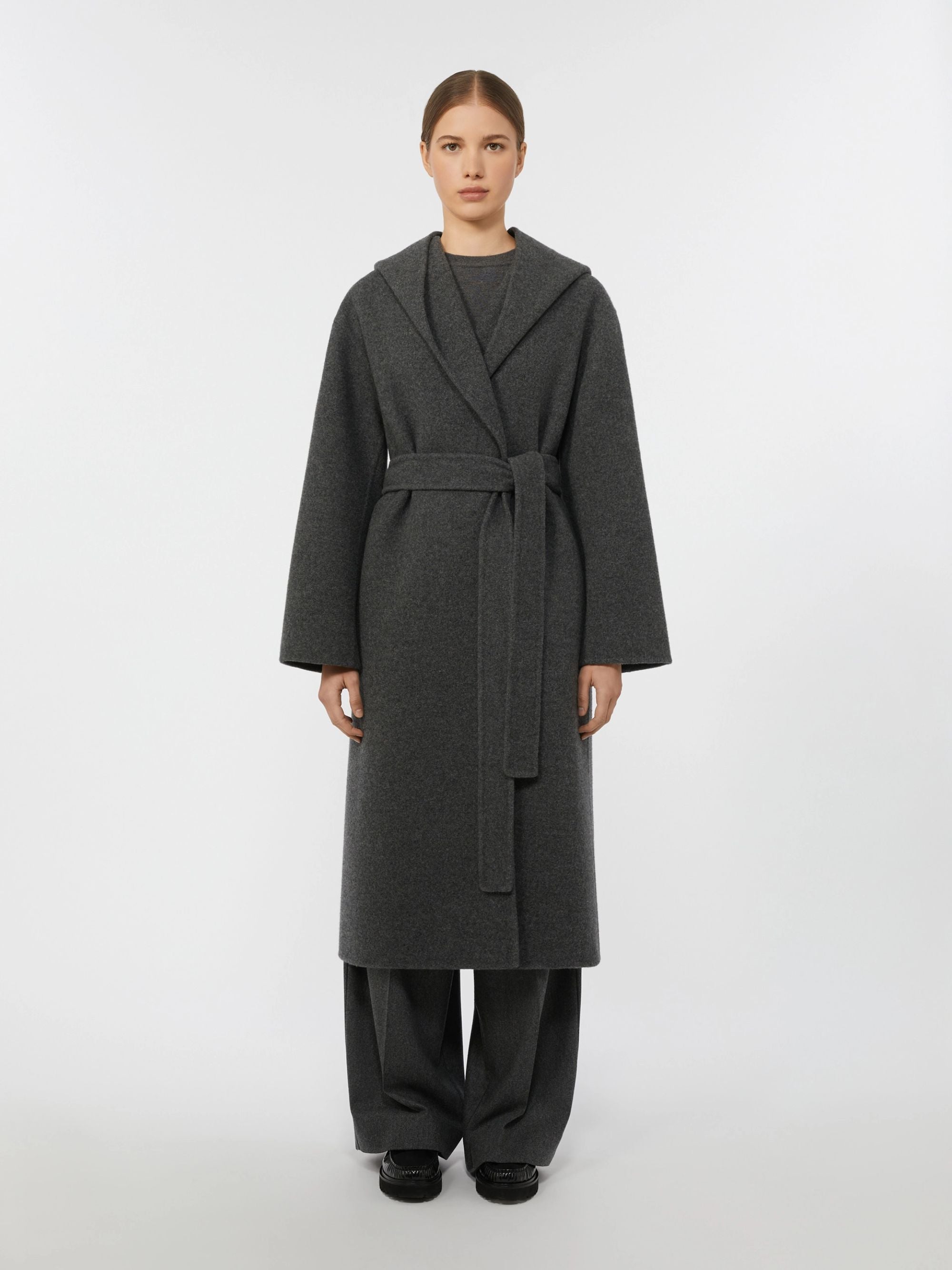 S Max Mara Coats Grey Virgin Wool Cashmere