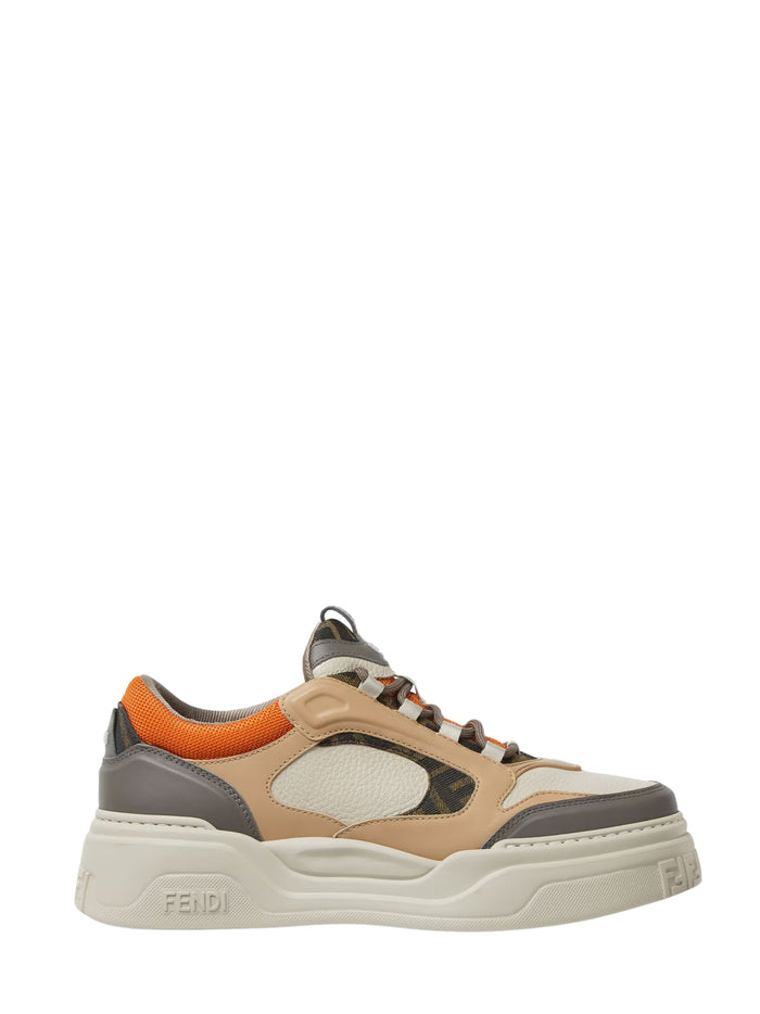 Fendi Sneakers Orange Calf Leather
