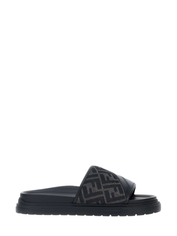 Fendi Sandals Black Polyamide Cotton